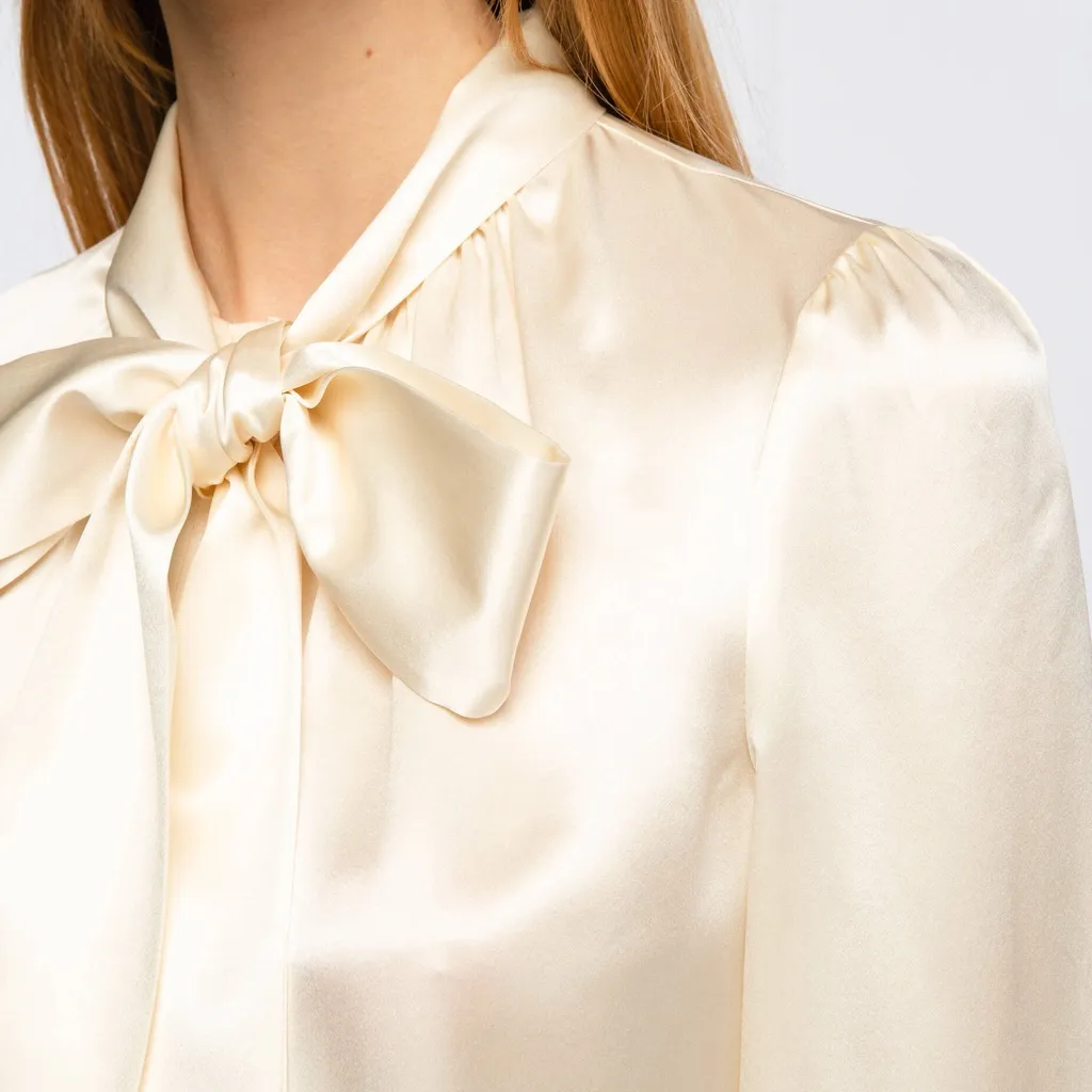 TORY BURCH SILK TIE NECK SHIRT size 12 - Image 4