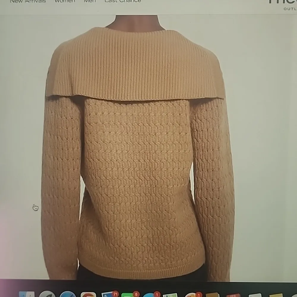 THEORY CABLE KNIT SWEATER IN FELTED WOOL- CASHMERE SIZE S - Image 3