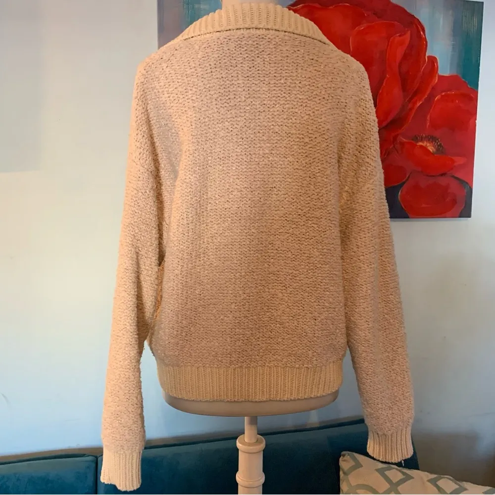 Altar'd State Sherpa Sweater Womens Small S Cream Chunky - Image 4