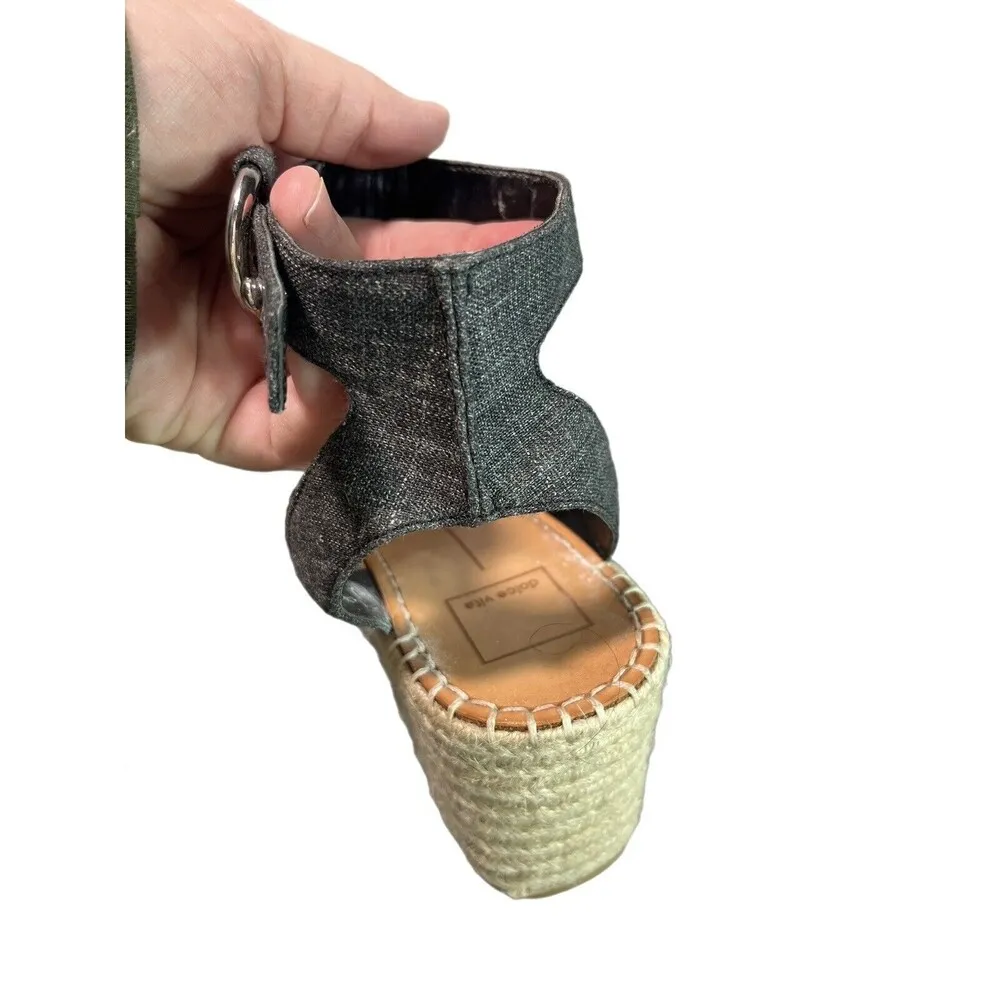 Dolce Vita Women's Lesly Espadrille Wedge Sandal Ash Denim Size 9.5 Blue - Image 11