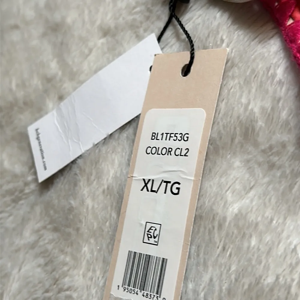 BCBG Swim Top Women's Coral Tie Dye Reversible Tie Bralette XL NEW - Image 9