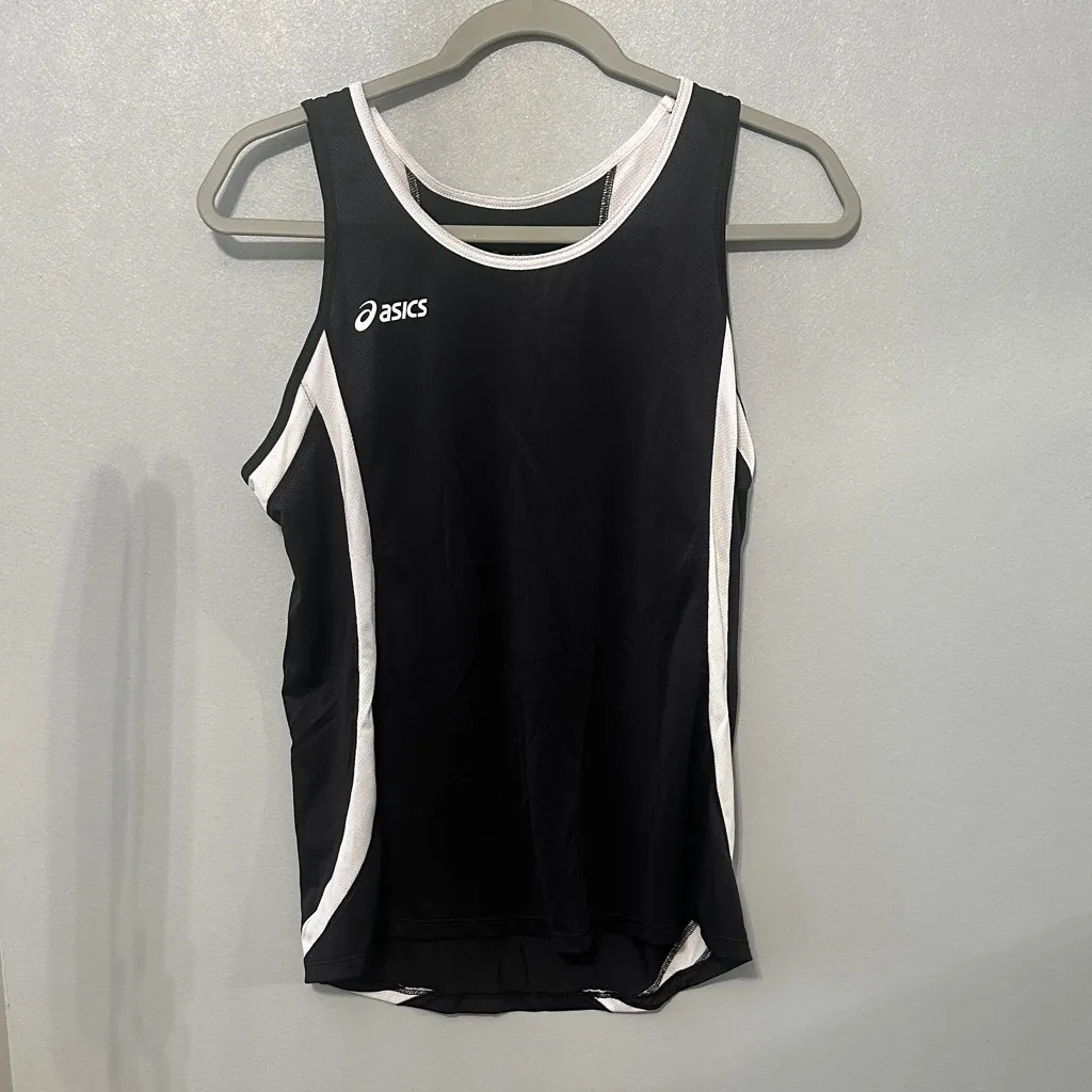 Asics‎ Black & White Athletic Tank Top - Image 2