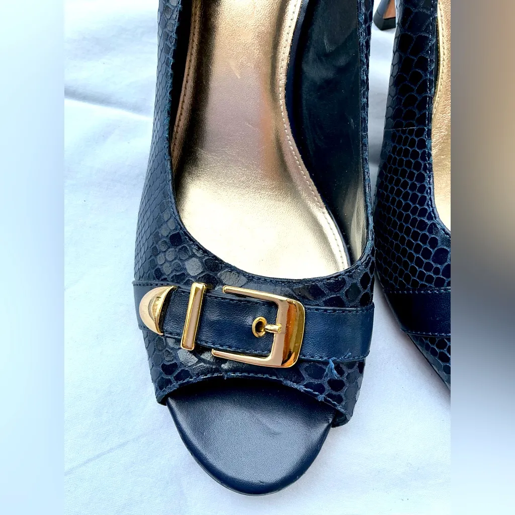 Antonio Melani Navy Peep-Toe Heels - Image 5