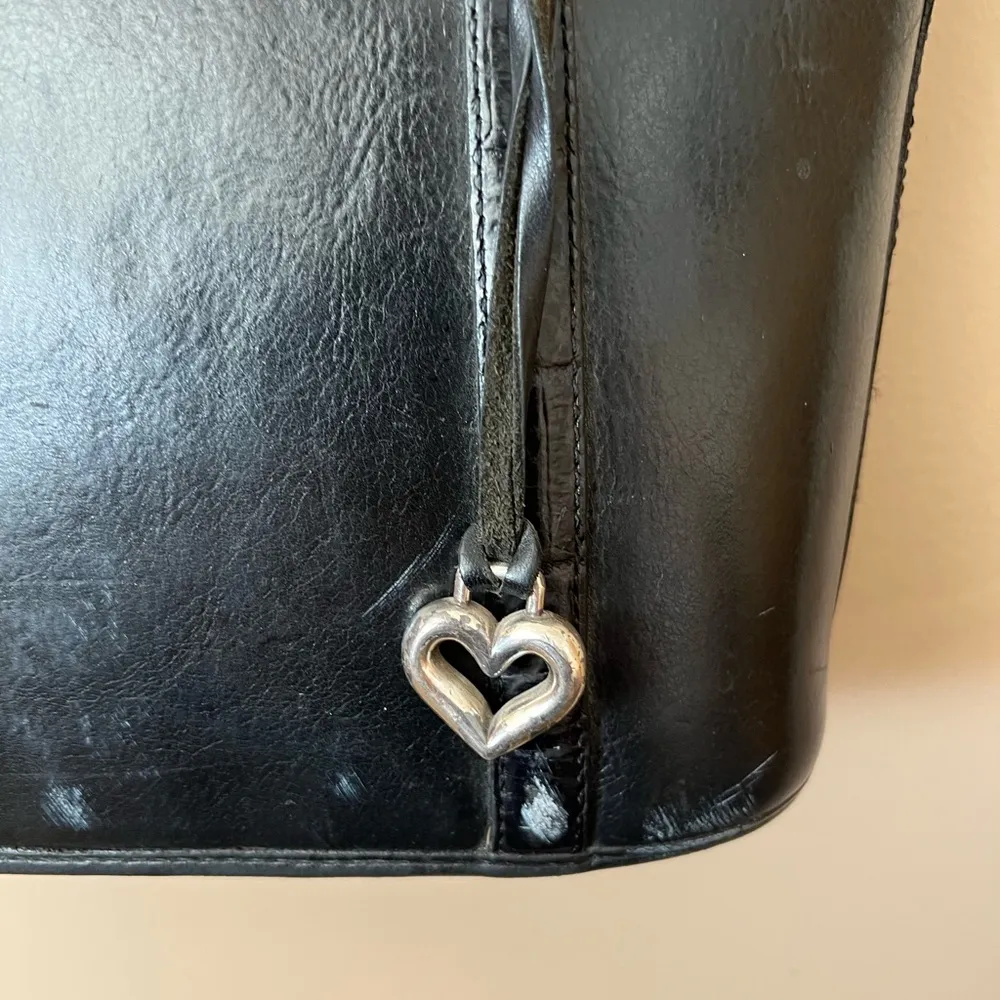 Vintage  leather Shoulder Bag with pockets inside - Image 3