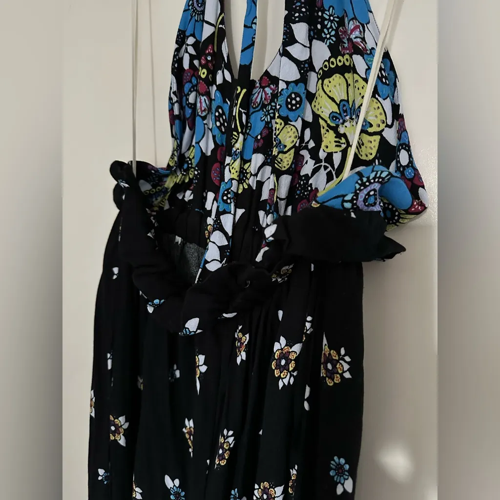 Free People Daisy And Dreams Floral Jumpsuit, EUC, XS, Black And blue - Image 5