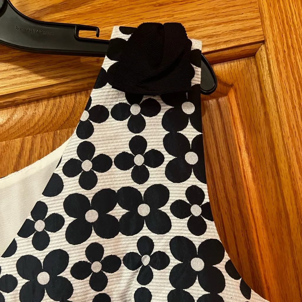 RSVP by Talbots Navy Blue & White Jacquard Daisy-Print Fit & Flare Dress‎ Size 8 - Image 11