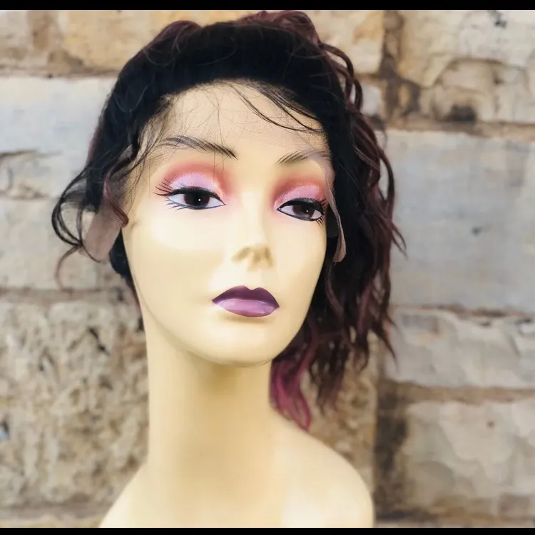 Purple pink ponytail wig wavy - Image 7
