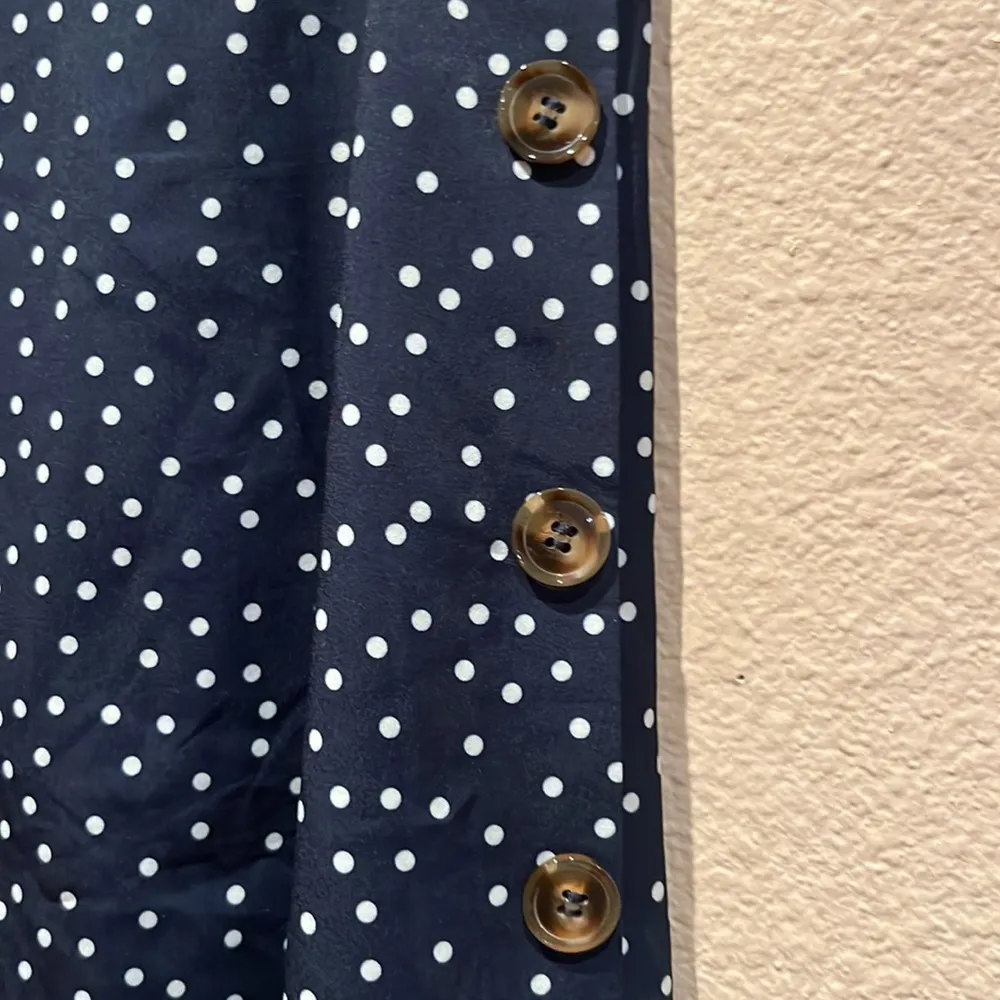 Women’s Navy Blue Polka Dot Split Side Skirt Size XL - Image 9