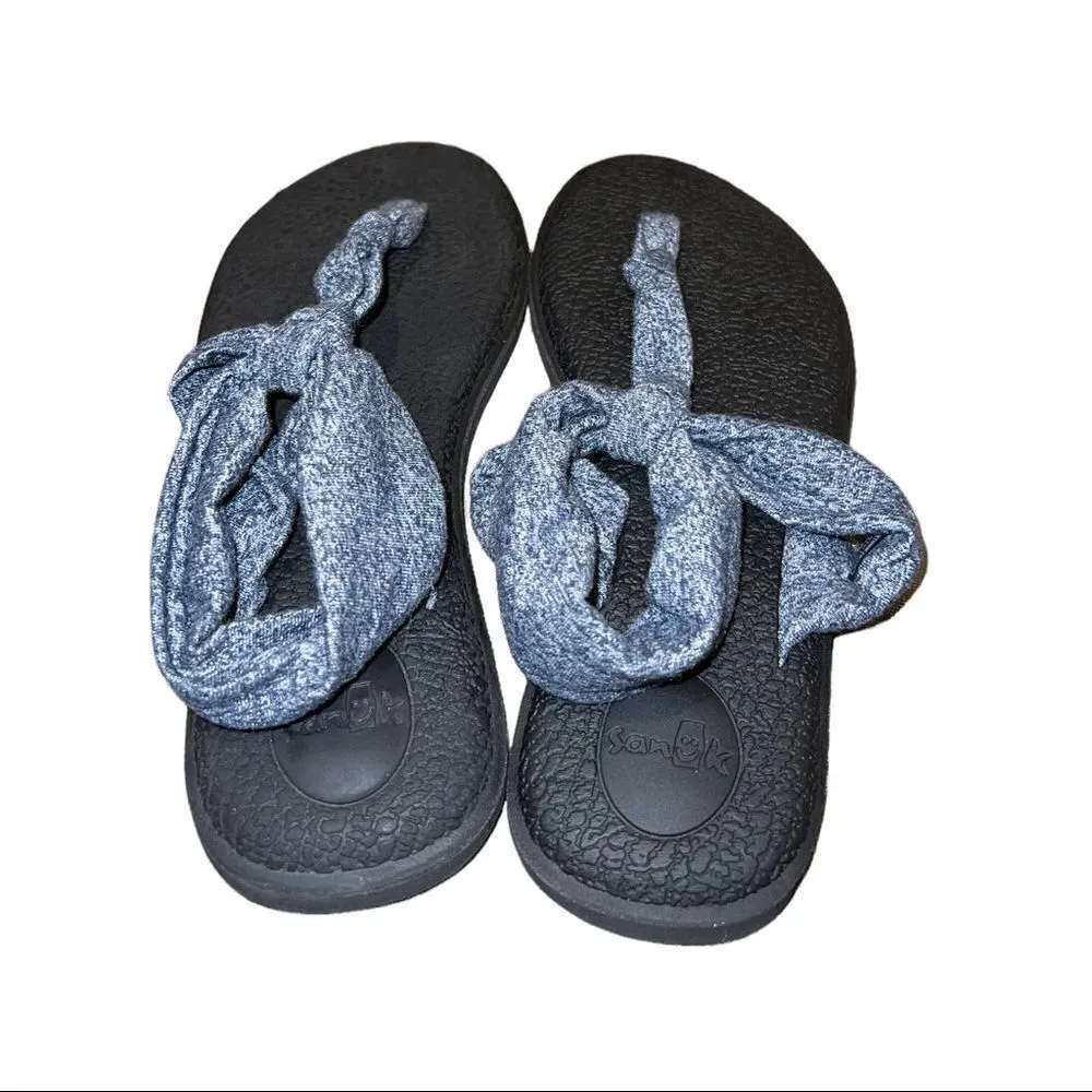 Sanuk blue and black yoga mat sole flip flops women’s size 9 - Image 3