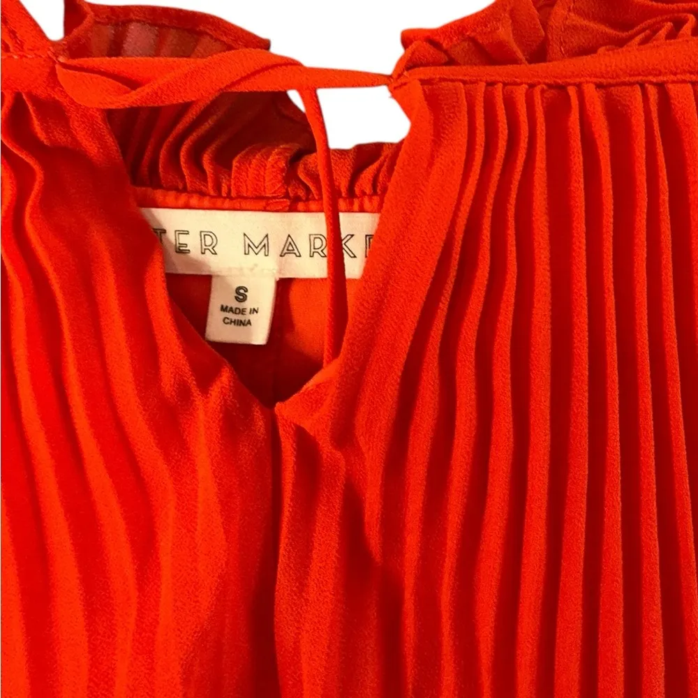 Vibrant Red Maxi Dress with Cowl Neck and Flutter Sleeves - Image 3