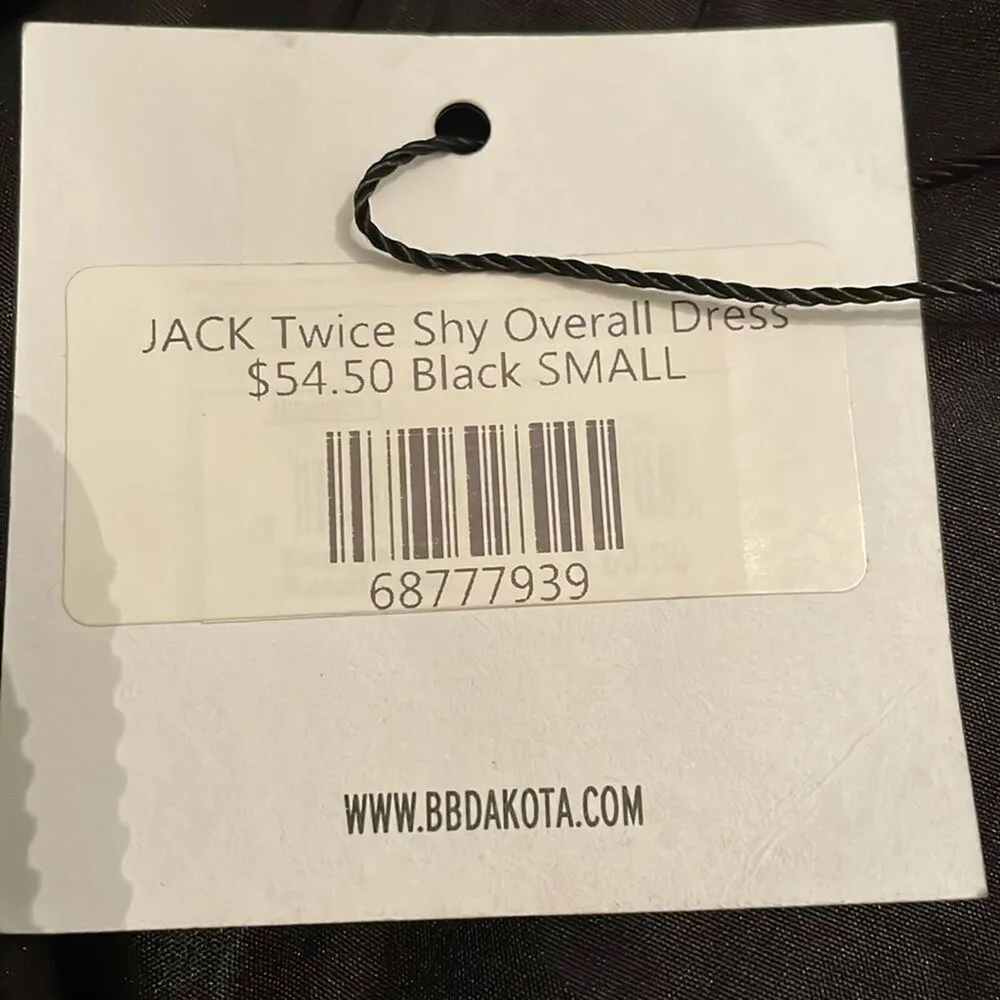 Jack by BB Dakota Black Faux Leather Twice Shy Overall Dress Womens Sz Small NEW - Image 7