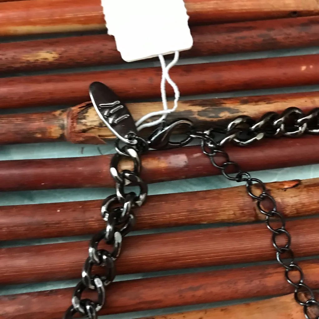 New York & Co Gunmetal & Rhinestone Necklace NWT Black - Image 6