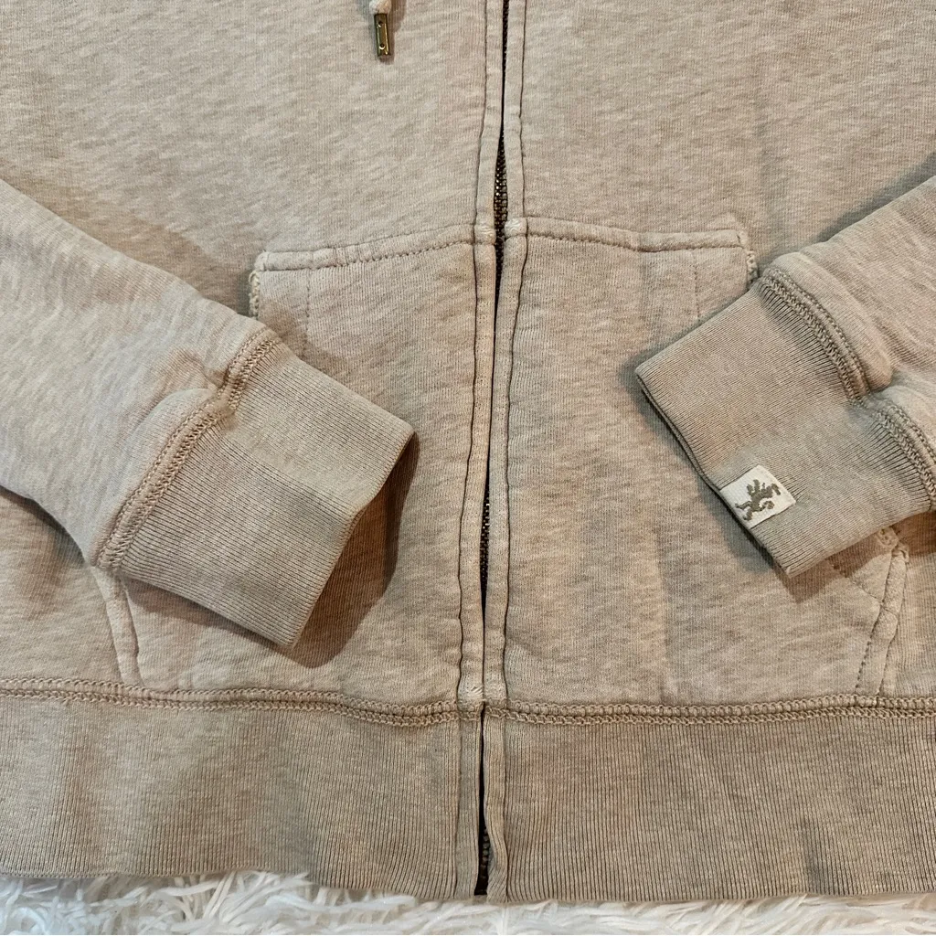 J.Crew Vintage Sherpa Lined Zip Hoodie Sweatshirt Beige Size Small - Image 15