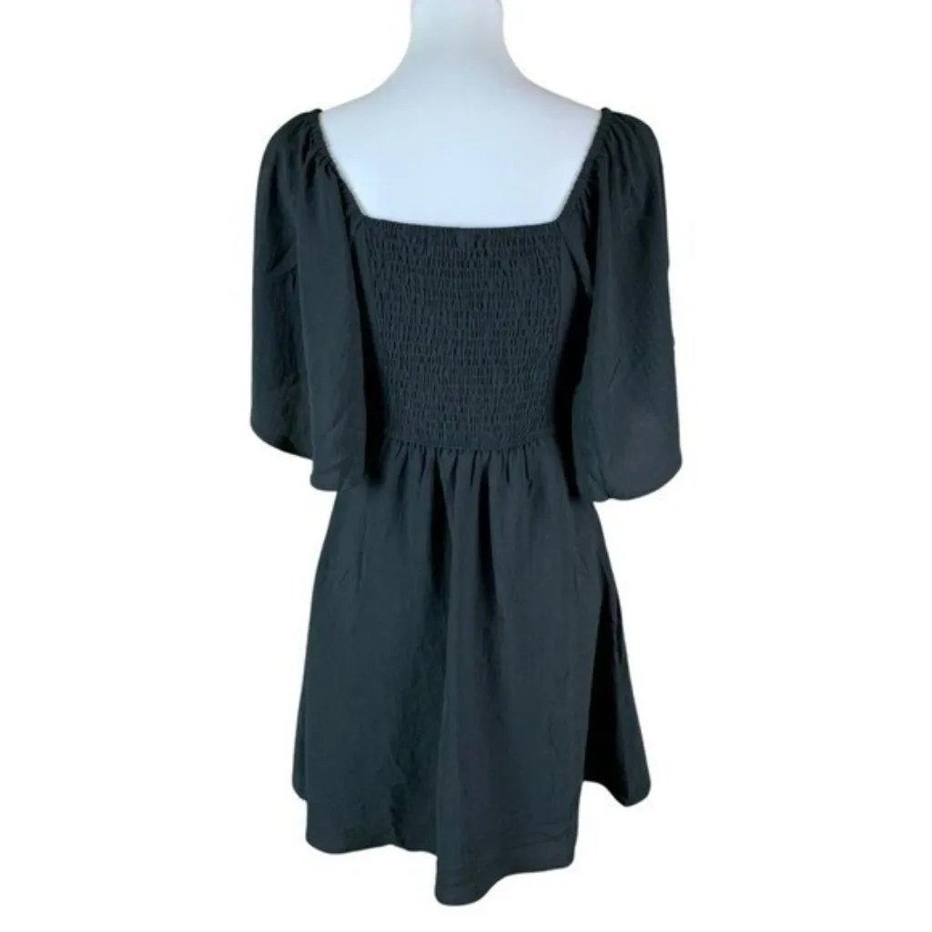 Dokotoo‎ Black Tie Front Flutter Sleeve Mini Dress S Boho Cottagecore Festival - Image 4