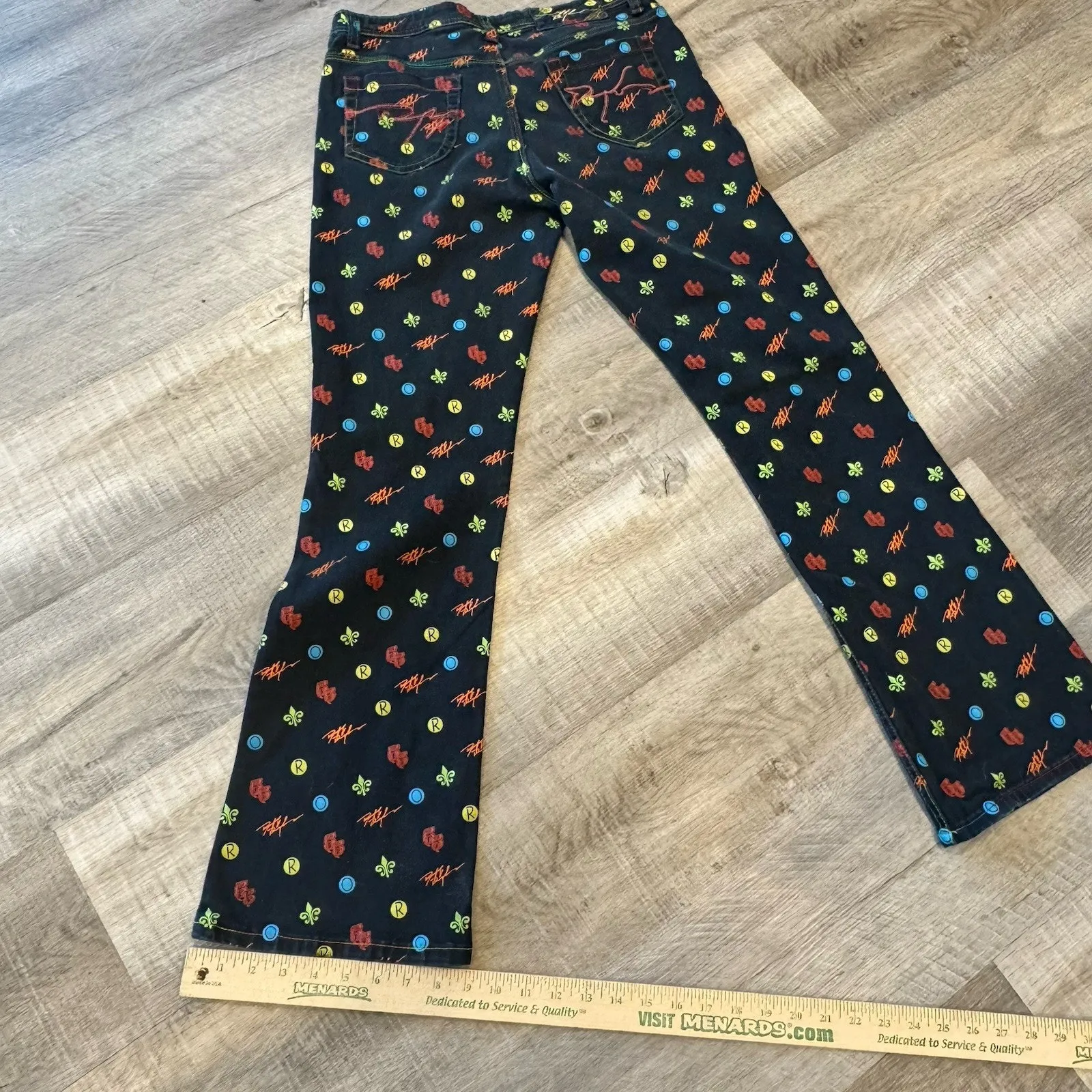 Vintage Ruff Ryder Denim Jeans Iconic logo Pattern Womens 11/12 Y2K Hip Hop RARE Blue - Image 8