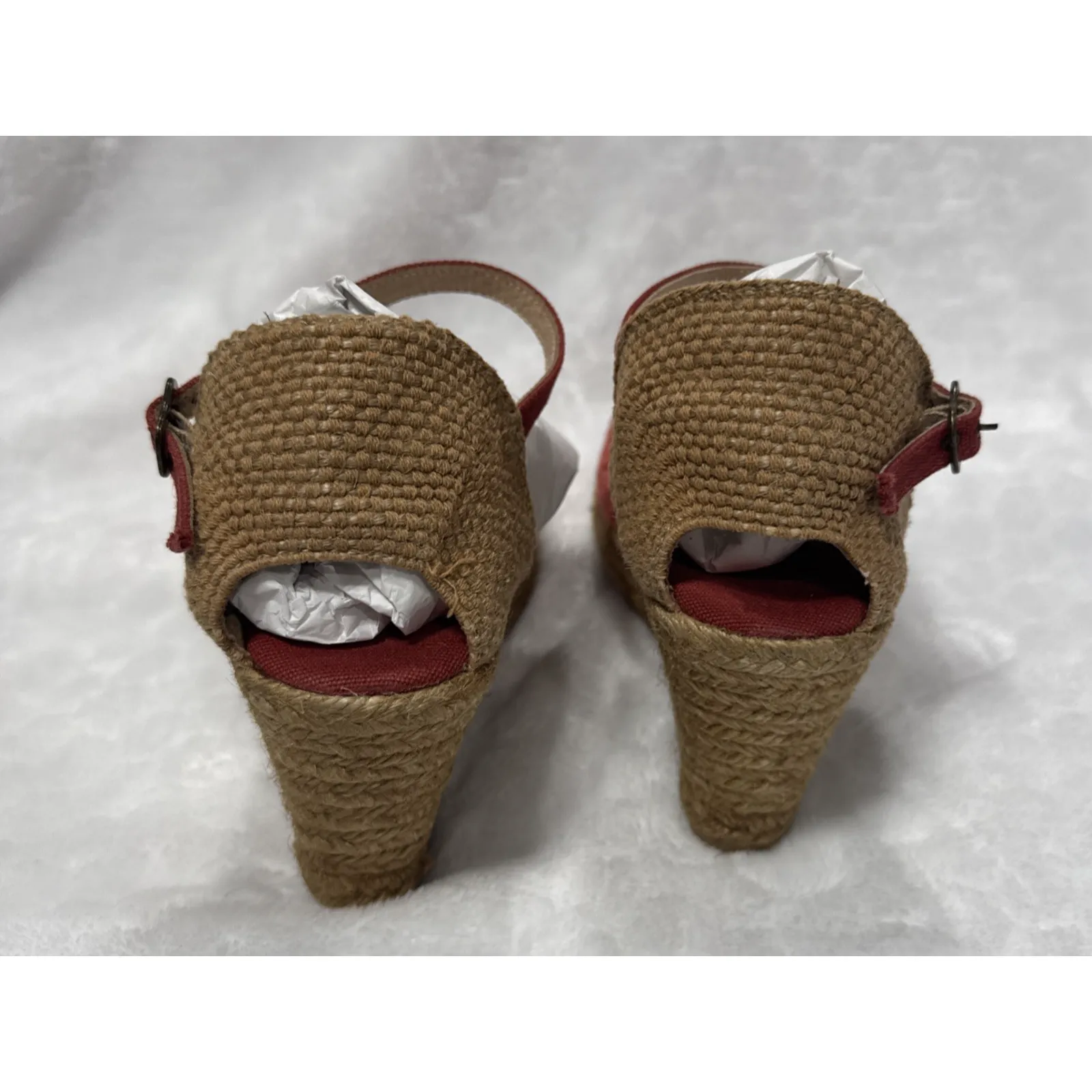 Viscata Barcelona Espadrilles Wedge Size 40 Euro 9 US Ankle Strap Crochet Fabric Pink - Image 11