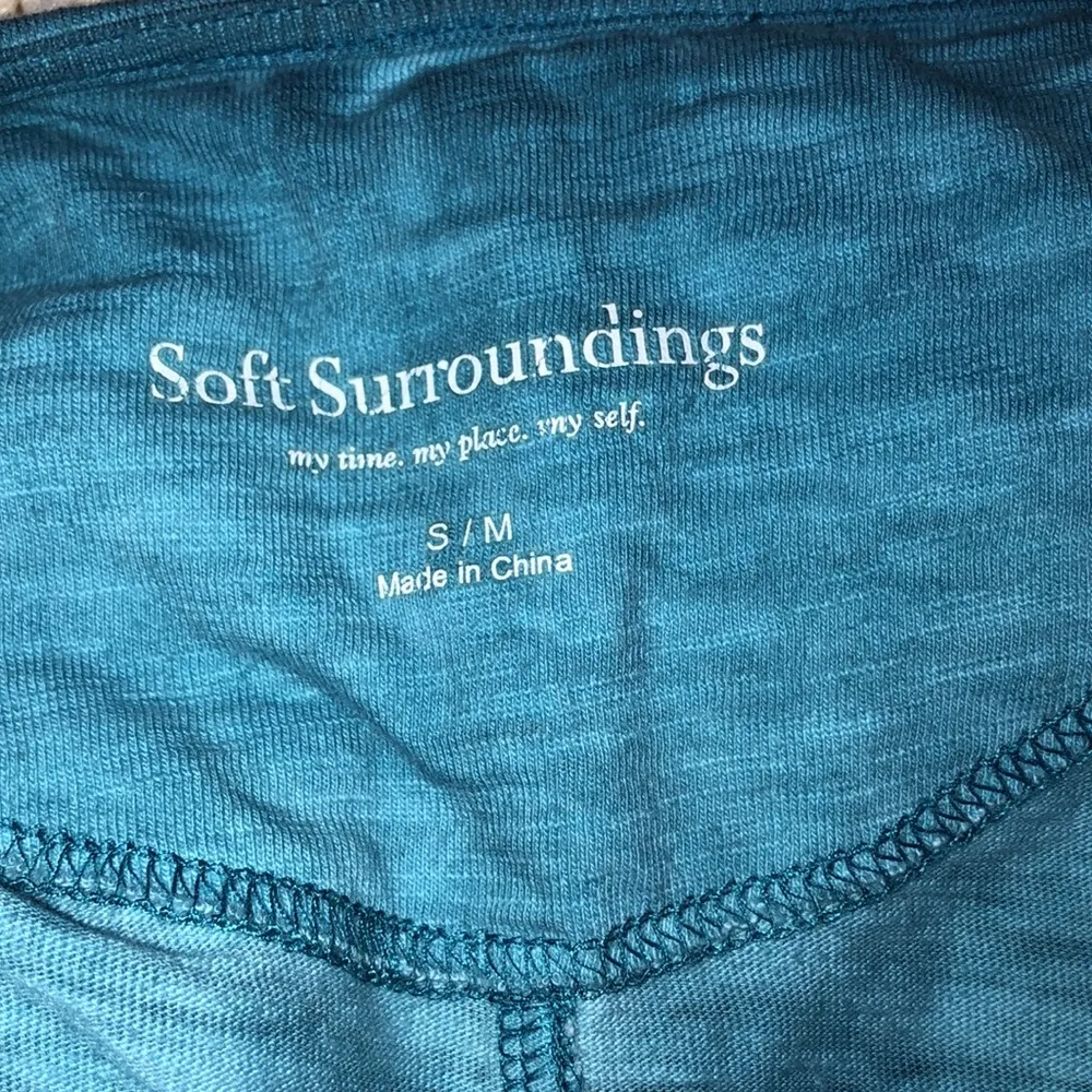 SOFT Surroundings size small/medium blue teal cozy pullover sweatshirt - Image 4