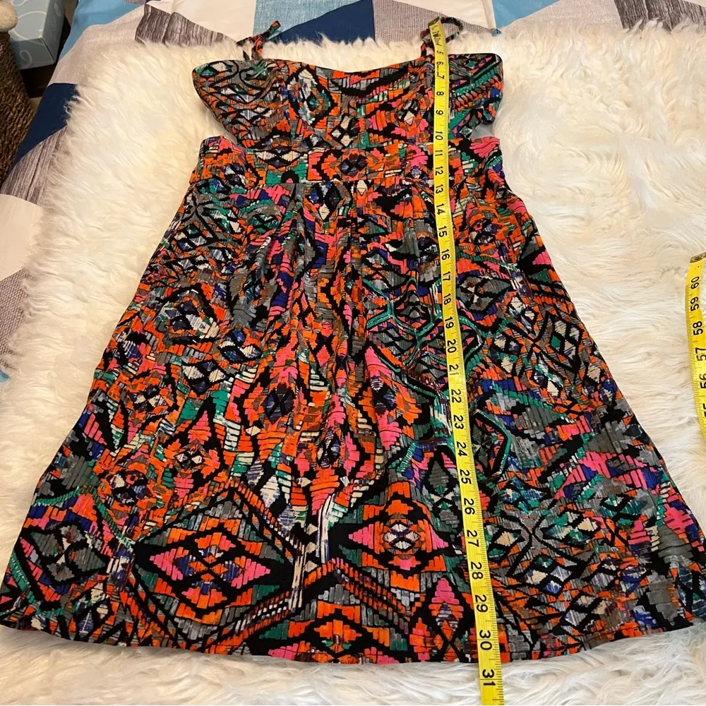 Material Girl Colorful Mini Dress Side Cut Outs Juniors Size Small Geometric - Image 12