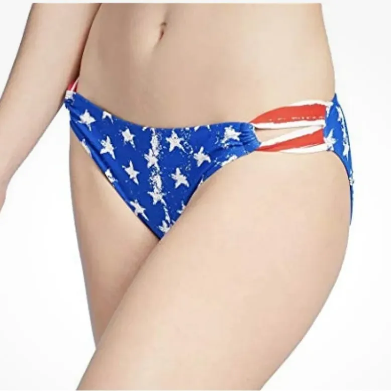 Women's Xhilaration American Flag Star Print Hipster Bikini Bottoms  - XS - VGUC - Image 4