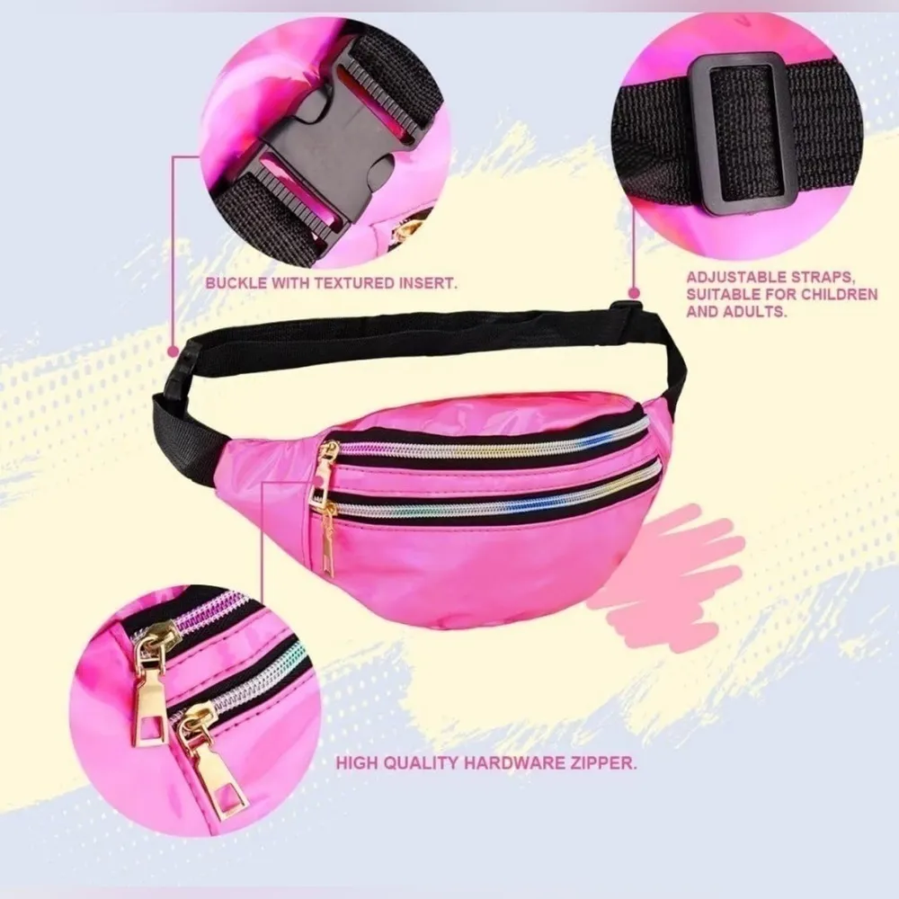 WILDPARTY 80s Outfit for Women Costume Accessories Set Pink Tutu Fanny Pack Size L - Image 5