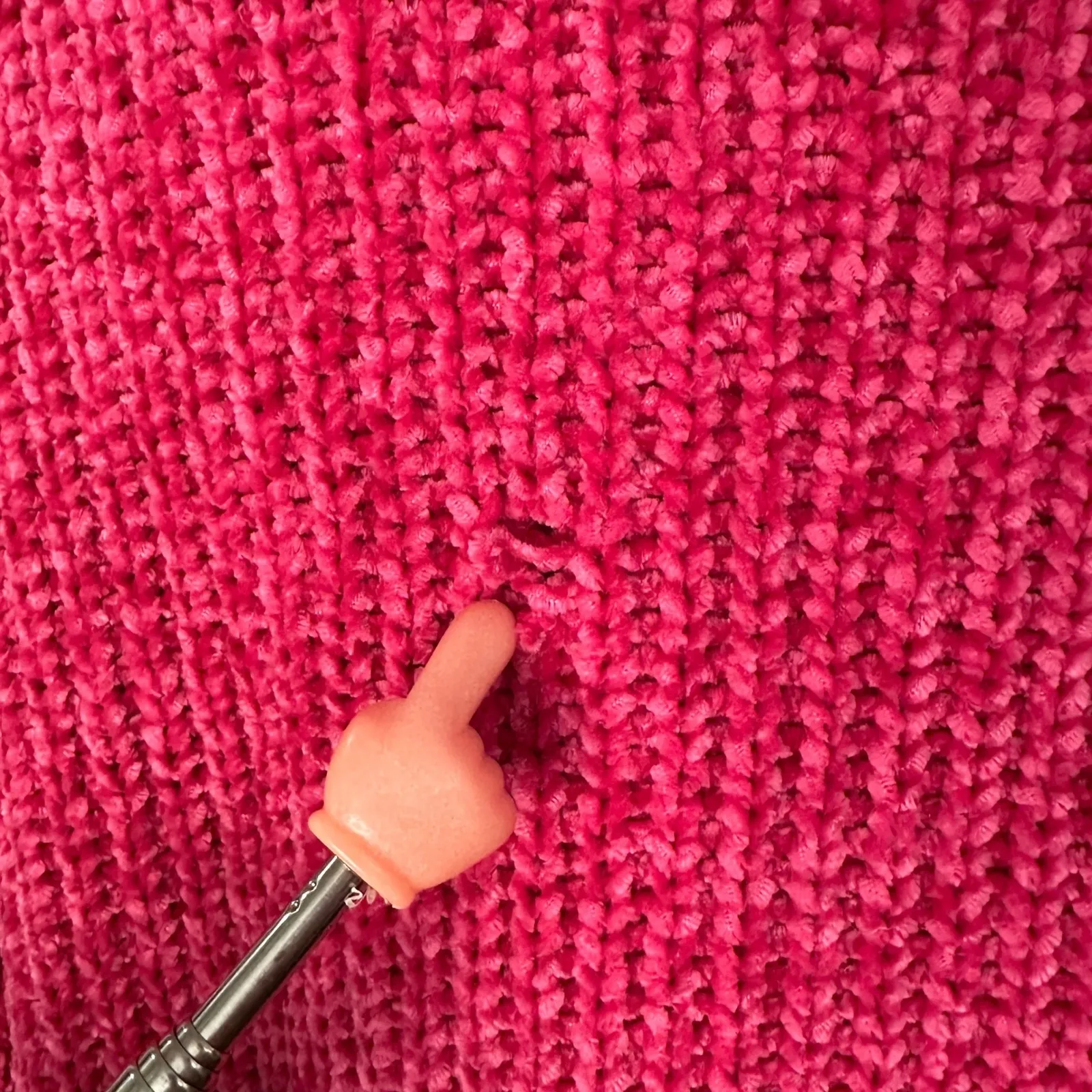 Cocovive Cable‎ Knit Cropped Sweater Pullover Chenille Pink Womens Large Casual - Image 6