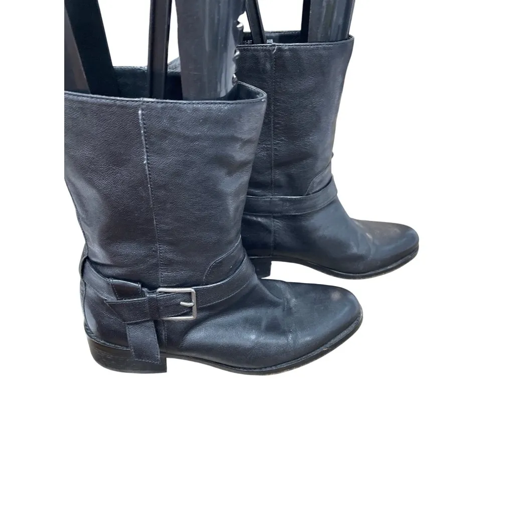 Cole Haan Grand Womans Black Leather Mid Calf Line Boots Sz 8.5B SKU 9508 - Image 4