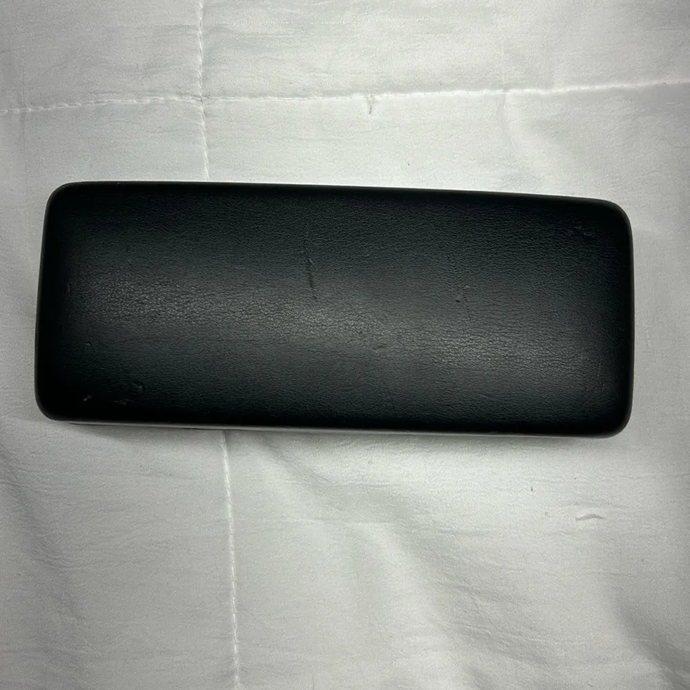 Versace Black Faux Leather Glasses CASE ONLY Felt Lined Gold Lettering On Top - Image 3