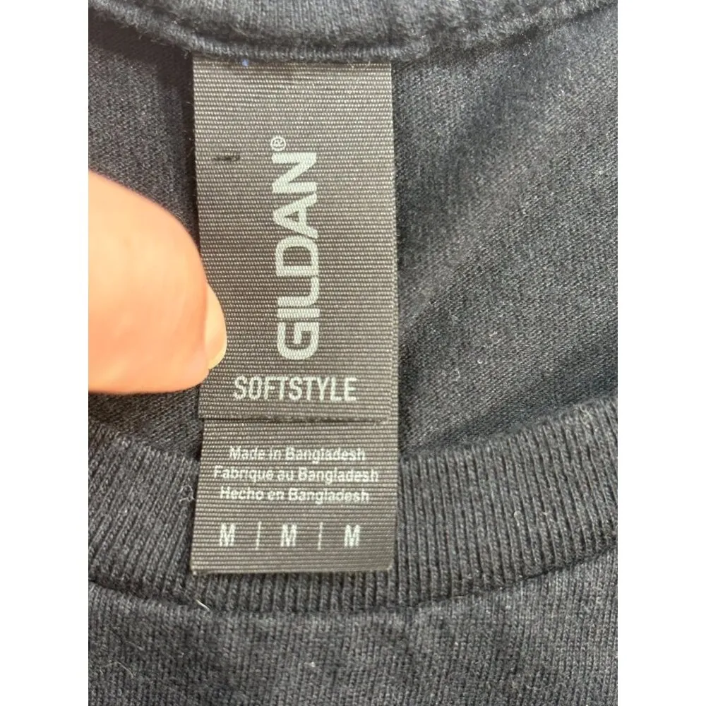 Durty South Outfitters Dog Art T-Shirt Gildan Softstyle Black M - Image 4