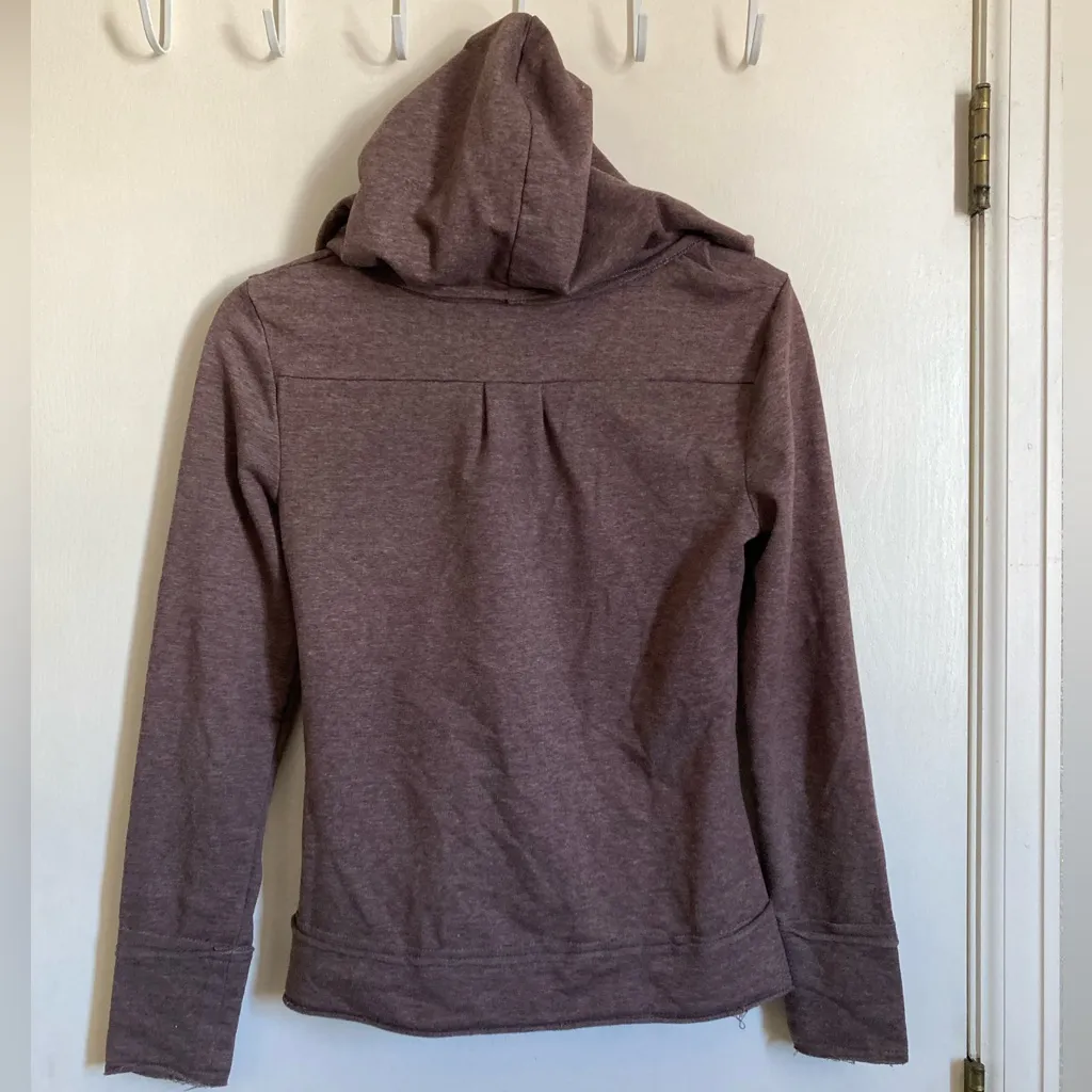 🌞Annabella Mauve Button Front Hooded Lightweight Jacket #S Purple - Image 8