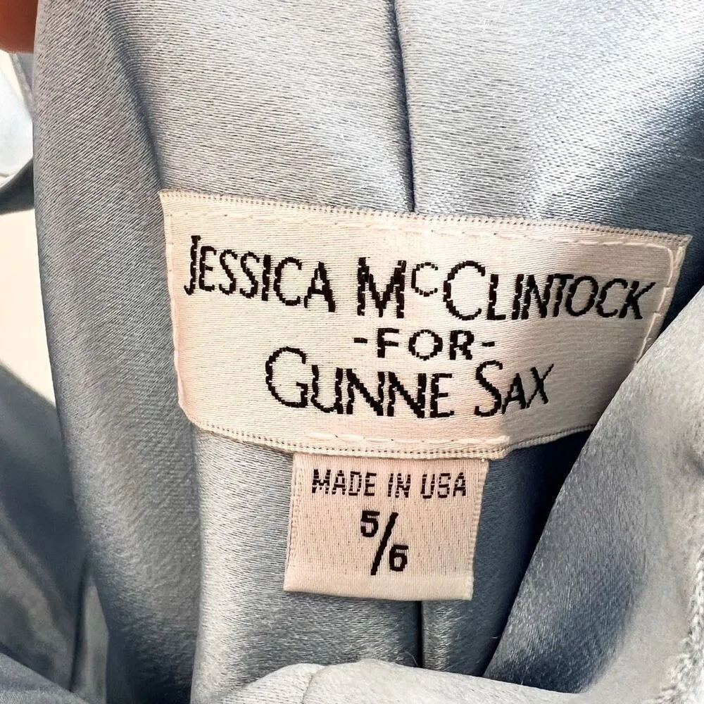 Vintage Jessica McClintock x Gunne Sax Satin Gown Size 5/6 - Image 7