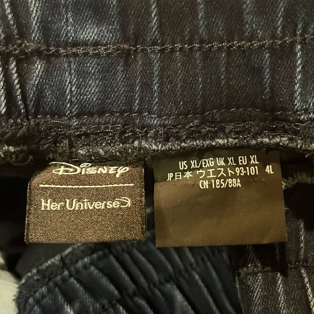 Disney Parks- Her Universe Mickey Mouse Pull On Denim Pants Retro Patch- Size XL - Image 3