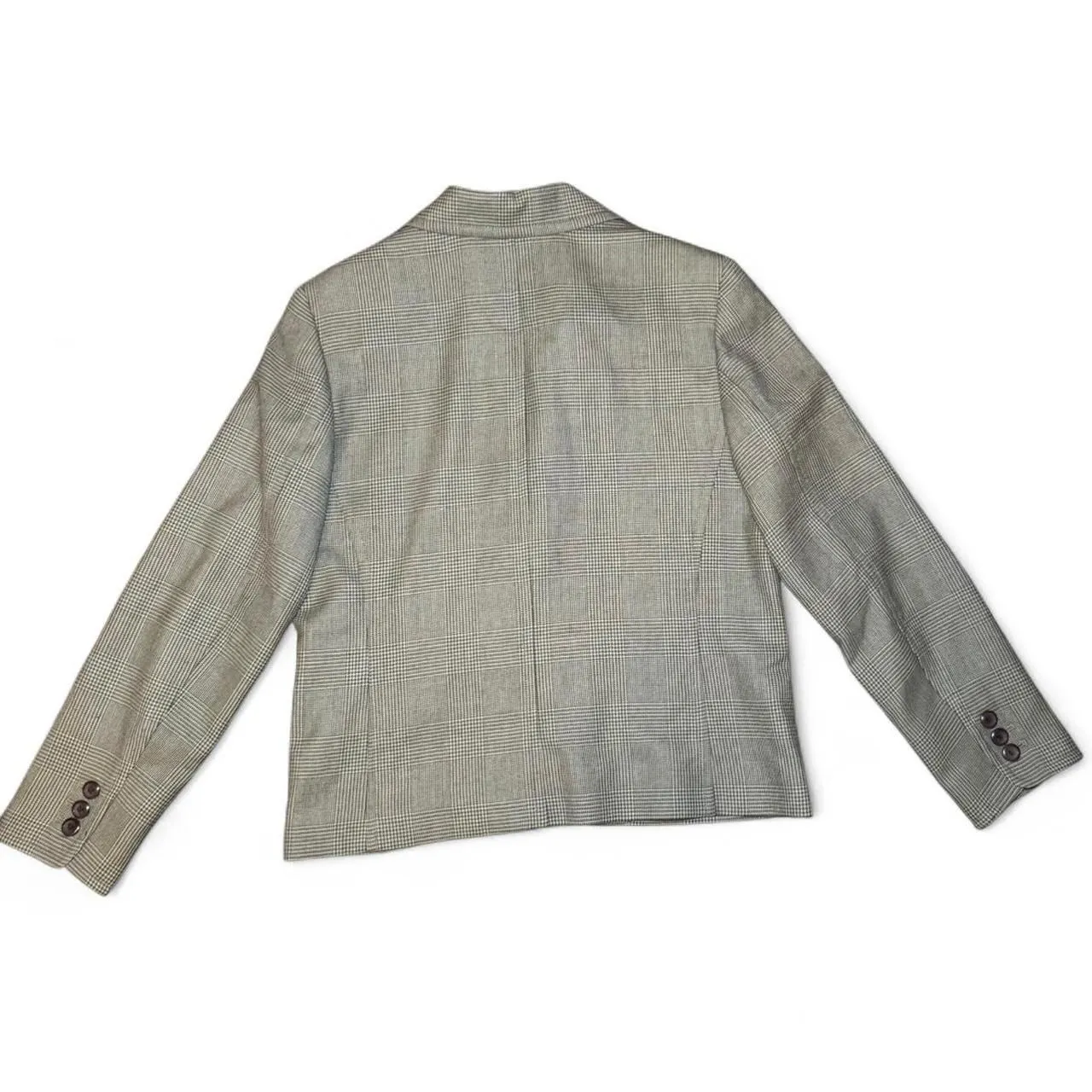 Pendleton Women’s 100% Virgin Wool Blazer Gray Glen Plaid Check Size 12 USA Fabr - Image 2