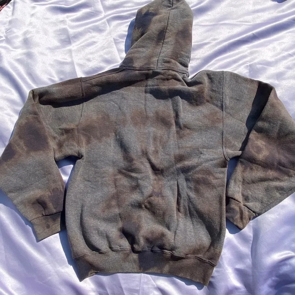 Reworked DIY Russell washed navy drawstring hoodie with a kangaroo small - Image 2