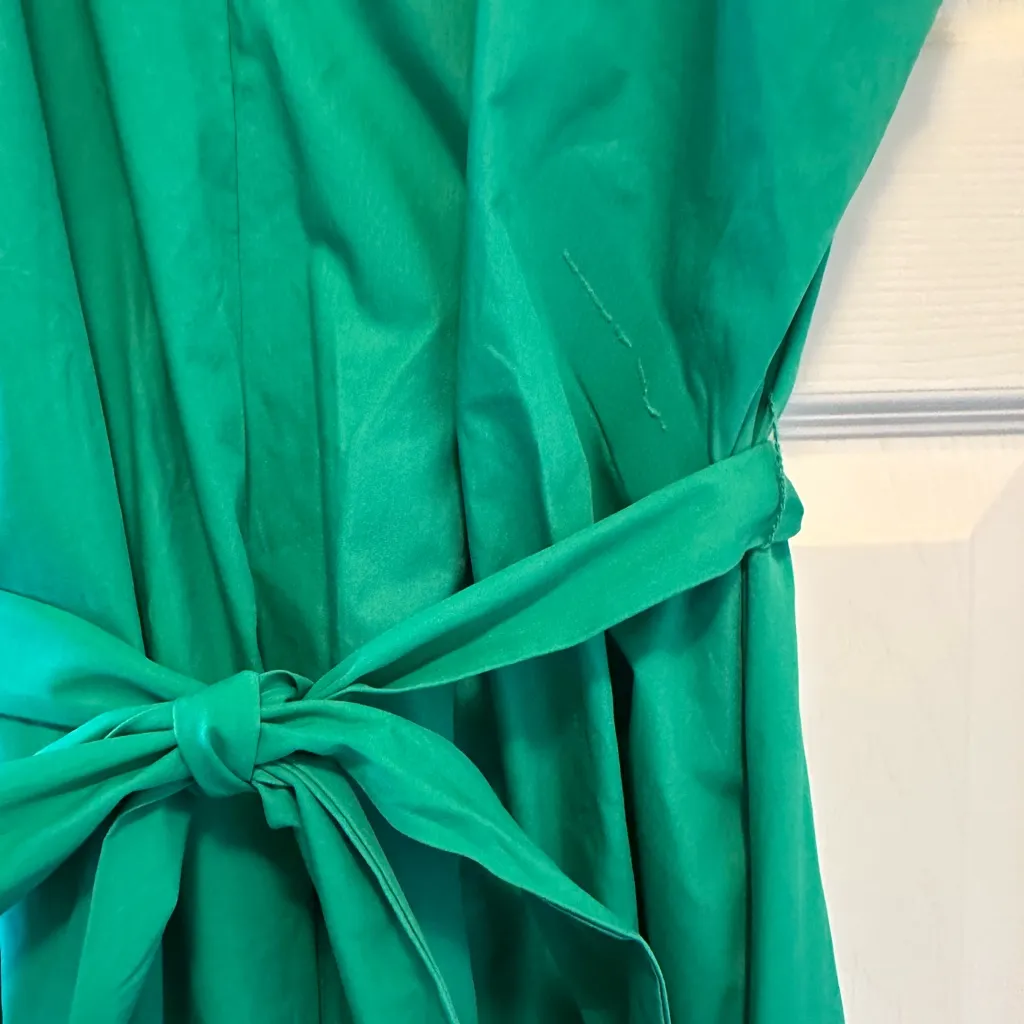 ENGLISH FACTORY PUFF SLEEVE Green Midi Dress SIZE L - Image 10