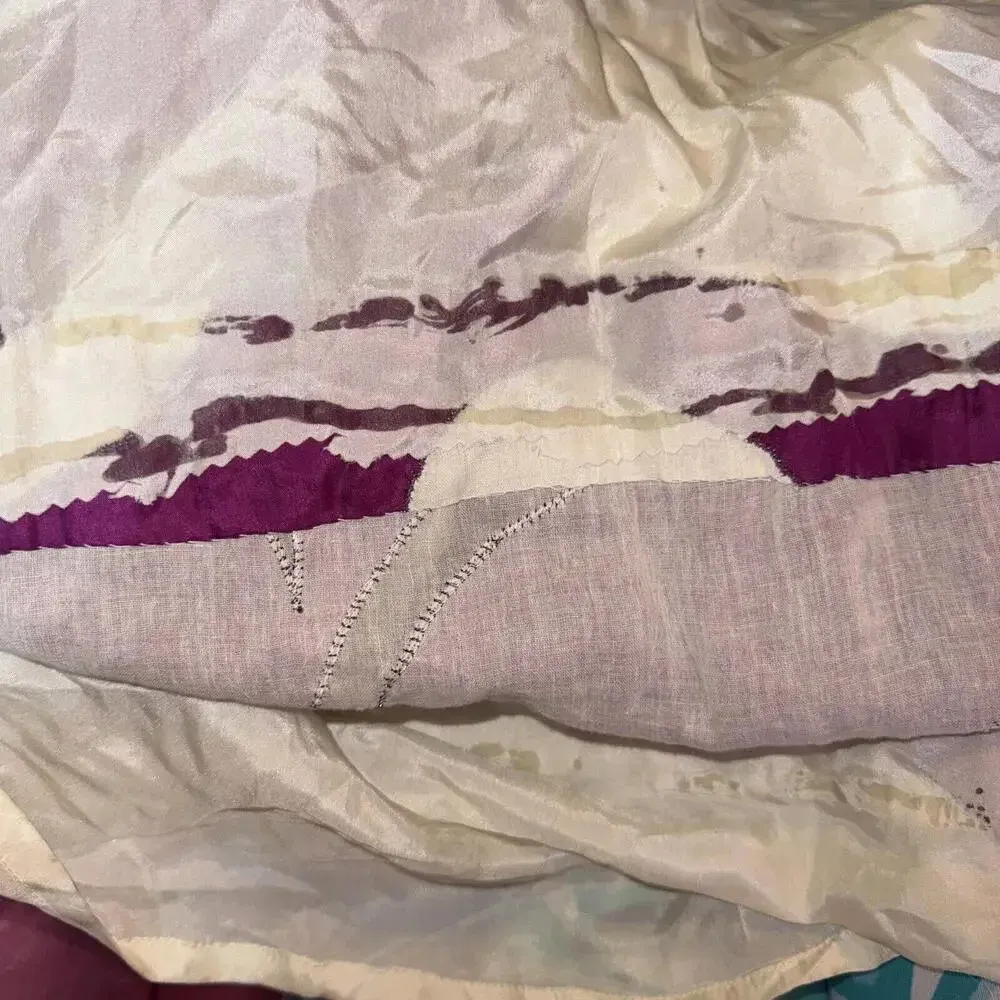 Yoana Baraschi Purple White Designer Luxury Formal Beaded Floor Length Gown Small - Image 7