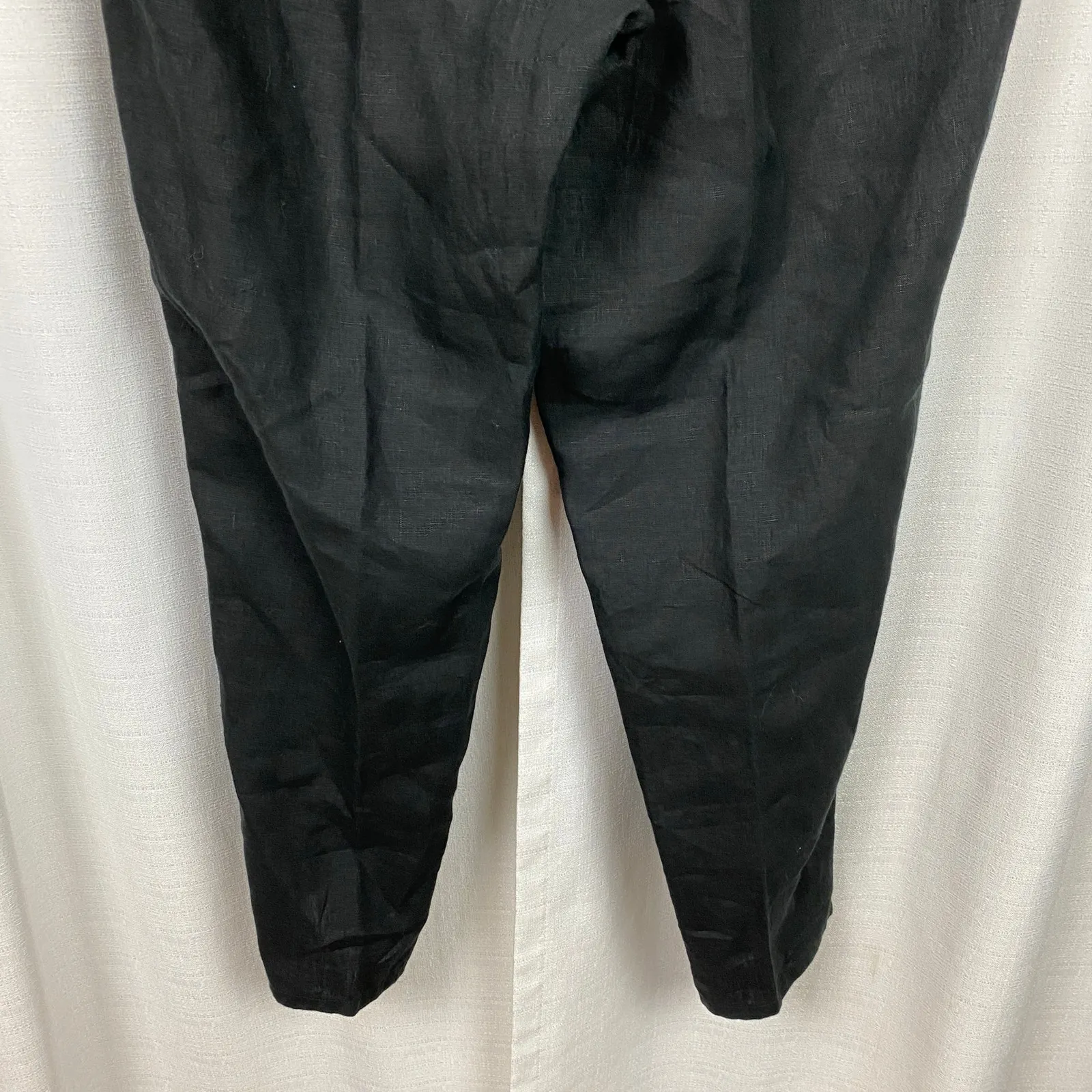 J.Jill Love Linen Black Linen Pull On Straight Leg Pants Sz.L Tall Size L - Image 9