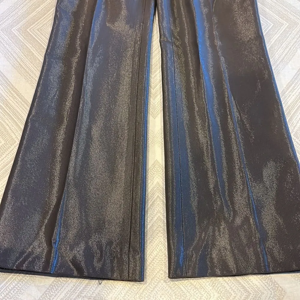 Banana Republic Women’s Dark Grey Shimmer Wide Leg Pants Gray Size 4 - Image 4