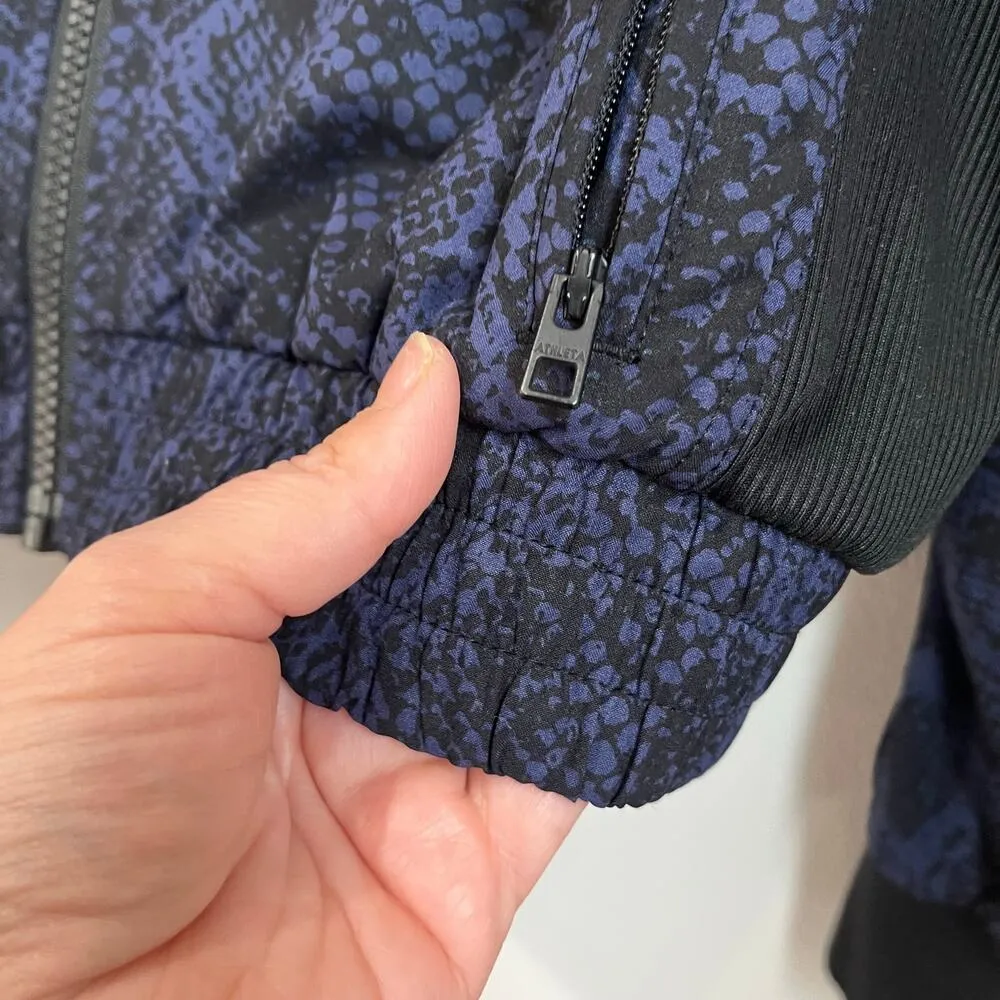 Athleta Blue & Black Lightweight Brooklyn Bomber Jacket Size XS - Image 3