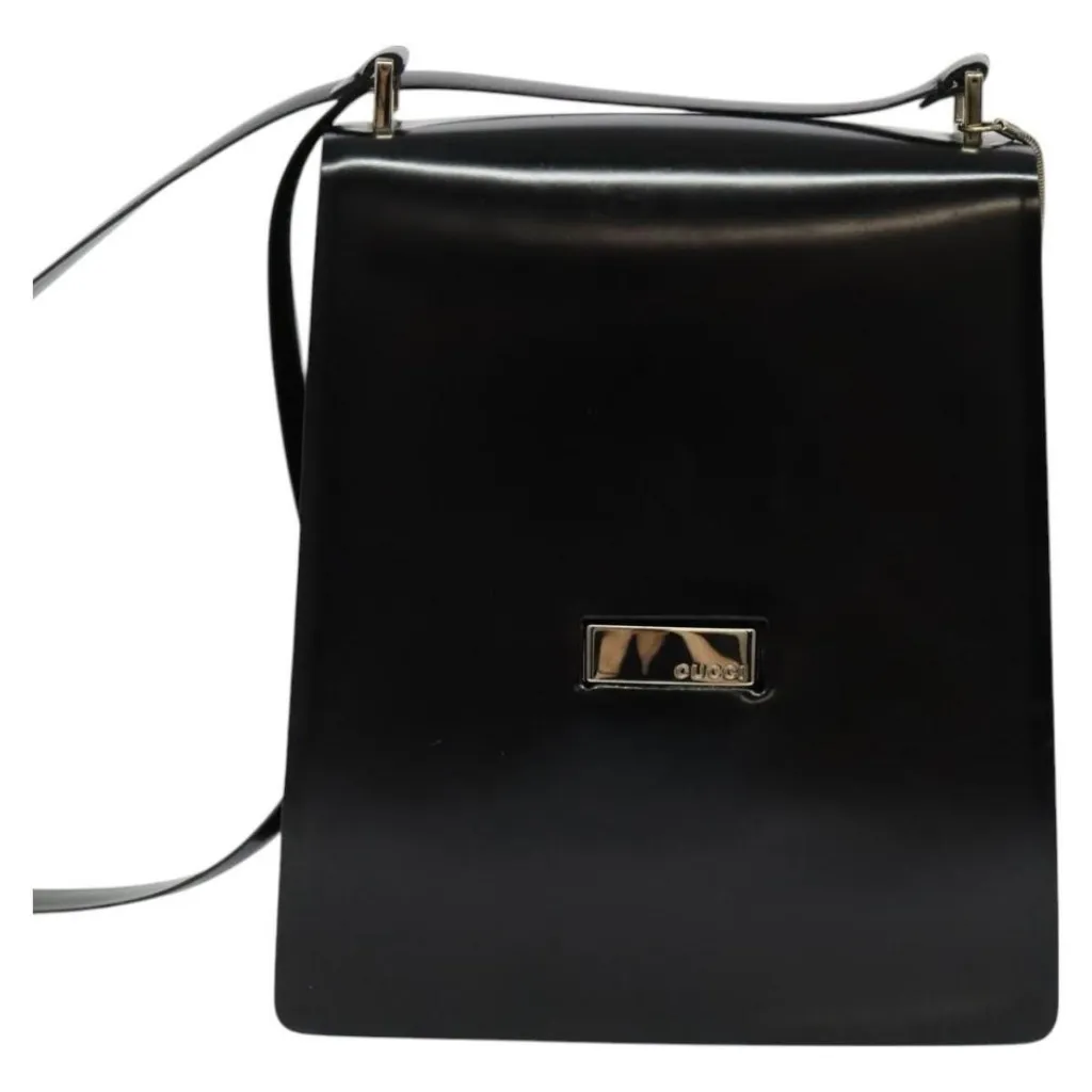  Shoulder Bag Enamel Black 001 2113 1745 Authentic - Image 4