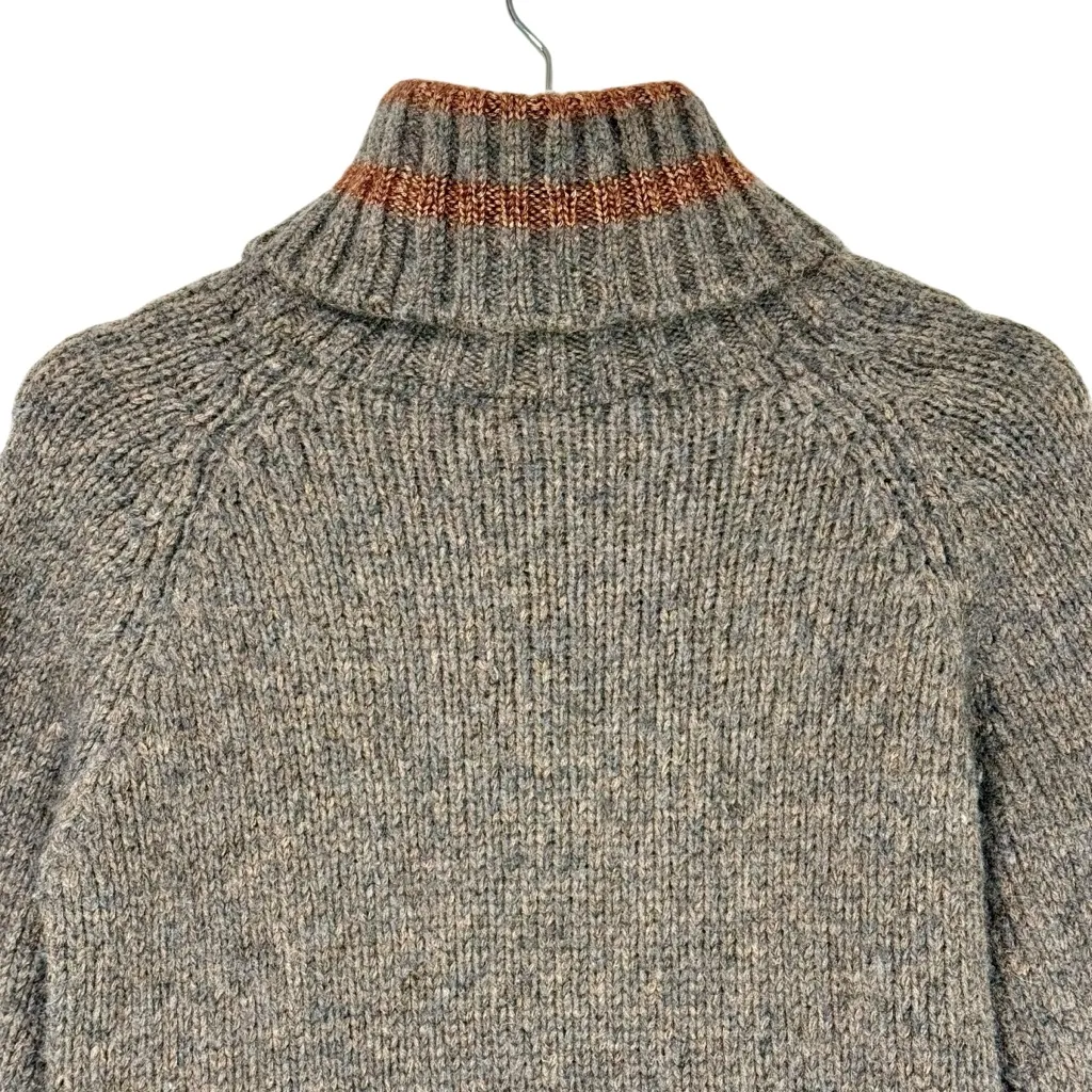 Alpha Studio Italian Merino Wool Blend Turtleneck Sweater Gray Brown Size Small - Image 5