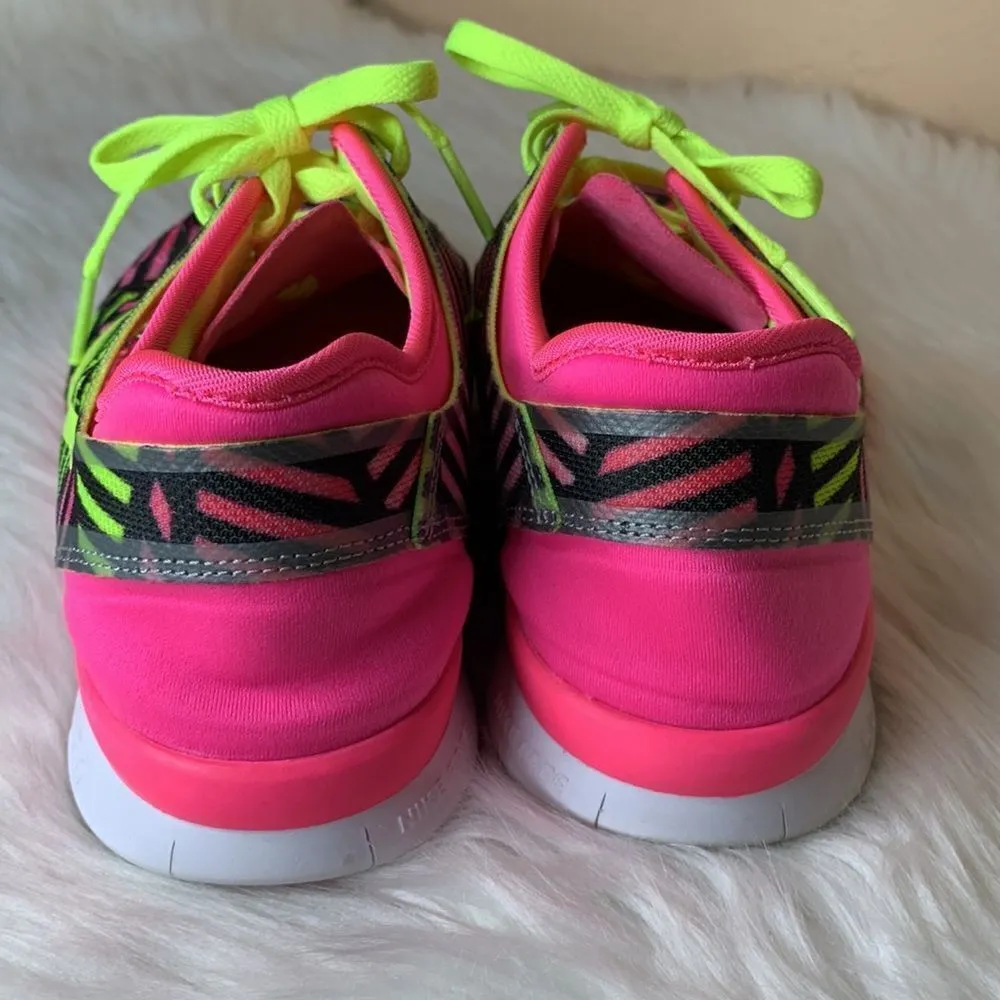 Nike Free Tr Fit 5 Pink Pow/Volt Black Athletic Shoes Size 7 - Image 4