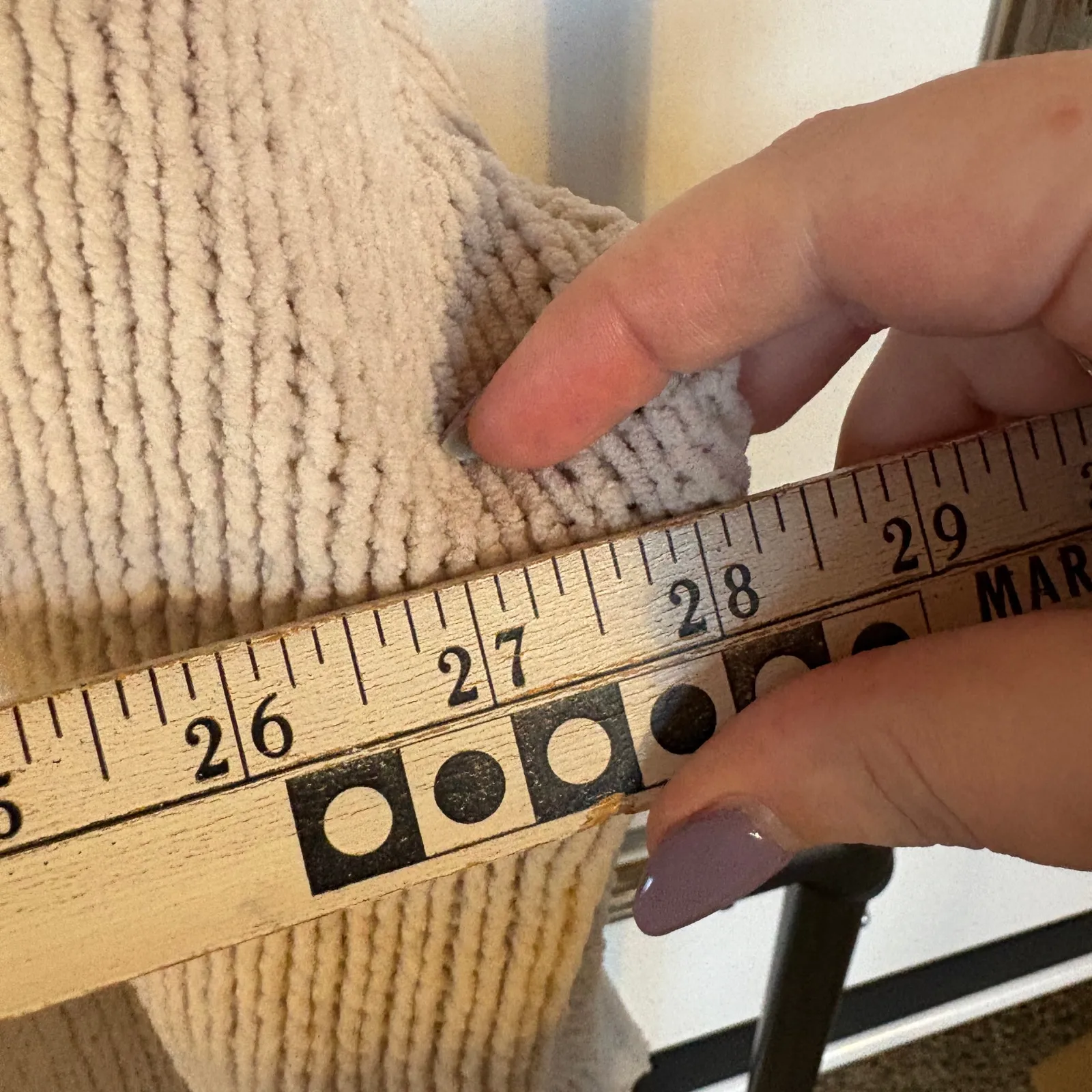 Aerie Crochet Chenille Cream Knit Hoodie Sweater Soft Cozy Oversized Boho Medium - Image 10