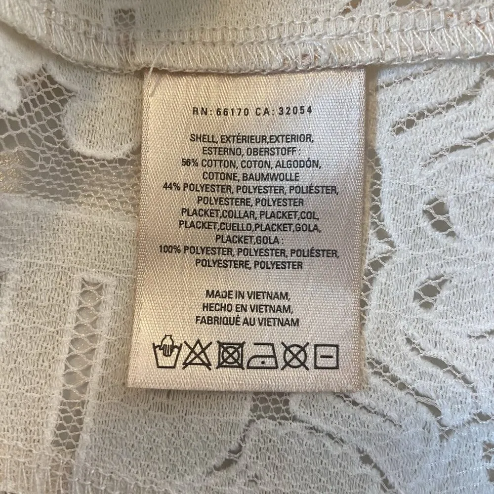 Floreat Anthropologie Ivory‎ Rose Gold Lase Cut Lace Blouse 4 Tomato Girl Summer - Image 10