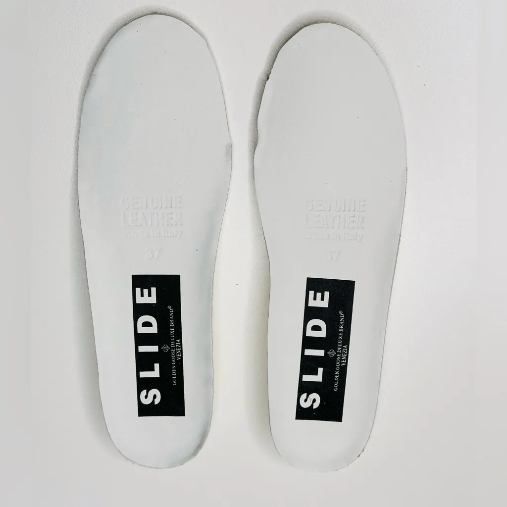 Golden Goose Slide White Grey Leather High Top Sneakers Shoes - Image 9