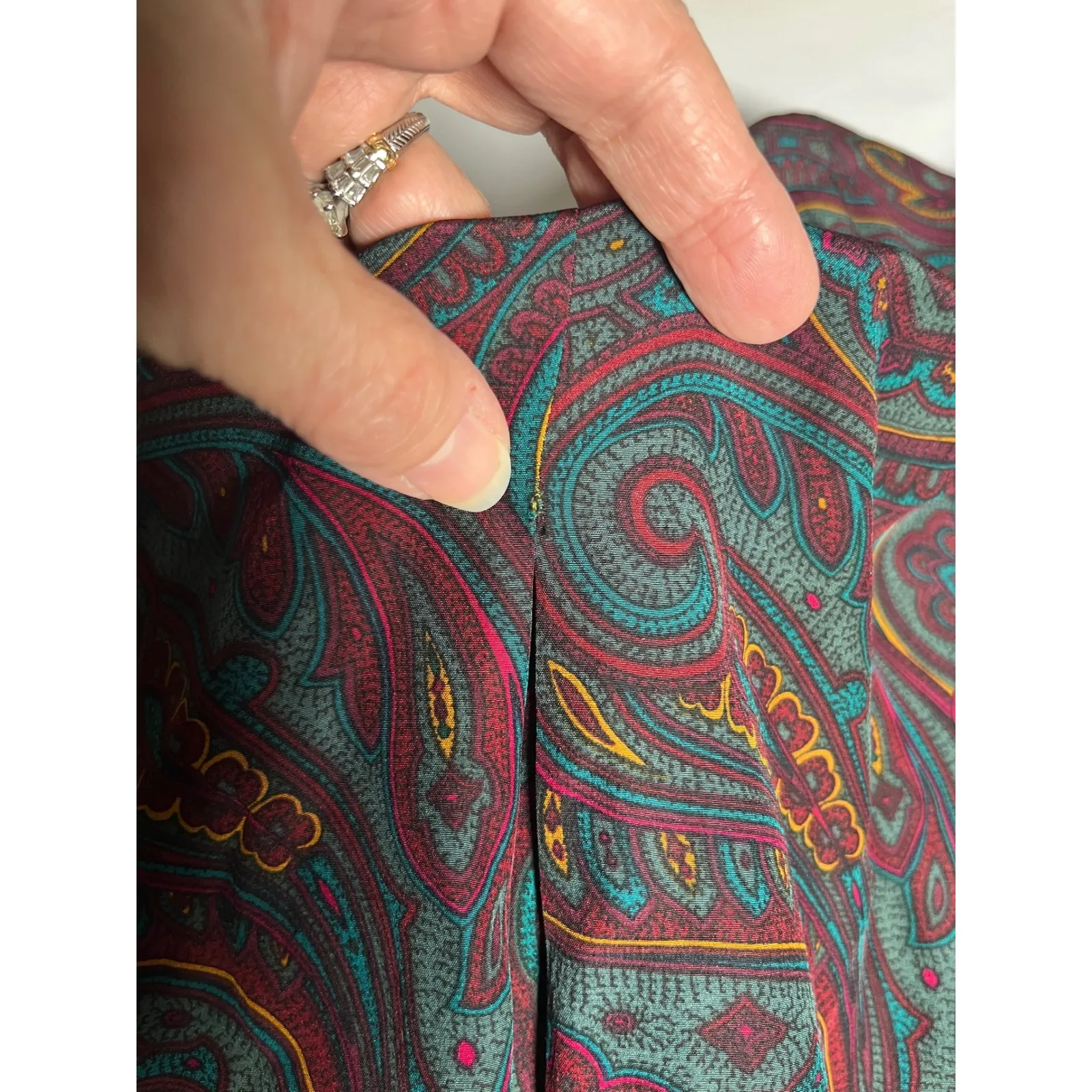 Vintage Classic Silk Paisley Blouse Linda Allard Ellen Tracy 80s 90s M‎ - Image 10