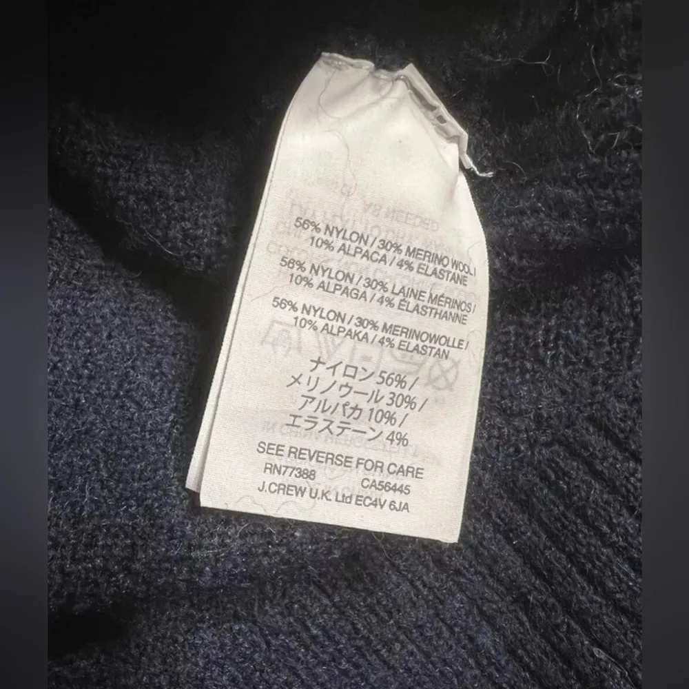 J. Crew Size M Women’s Black V-Neck Boxy Wool Blend Relaxed Fit Sweater - Image 3