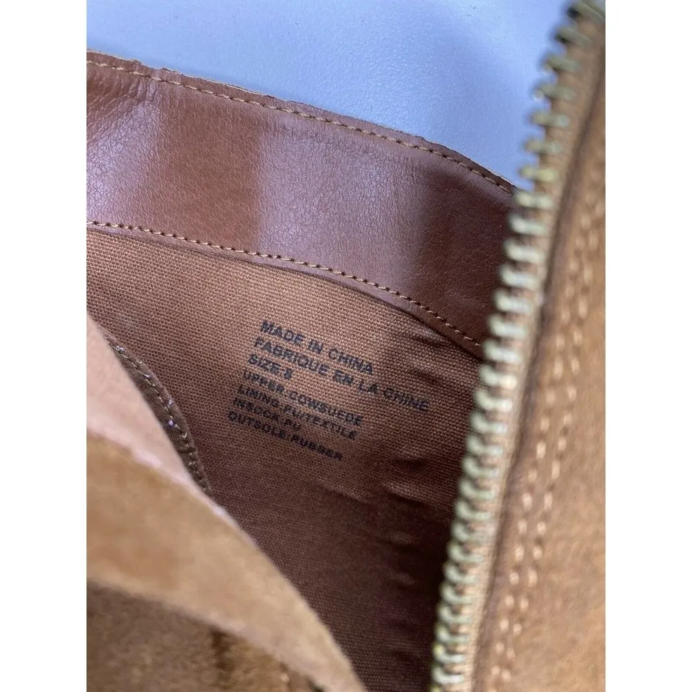 Ecote Boots Size 8 Women's Urban Outfitters Cowsuede Size Zipper Pointed Toe Tan - Image 6