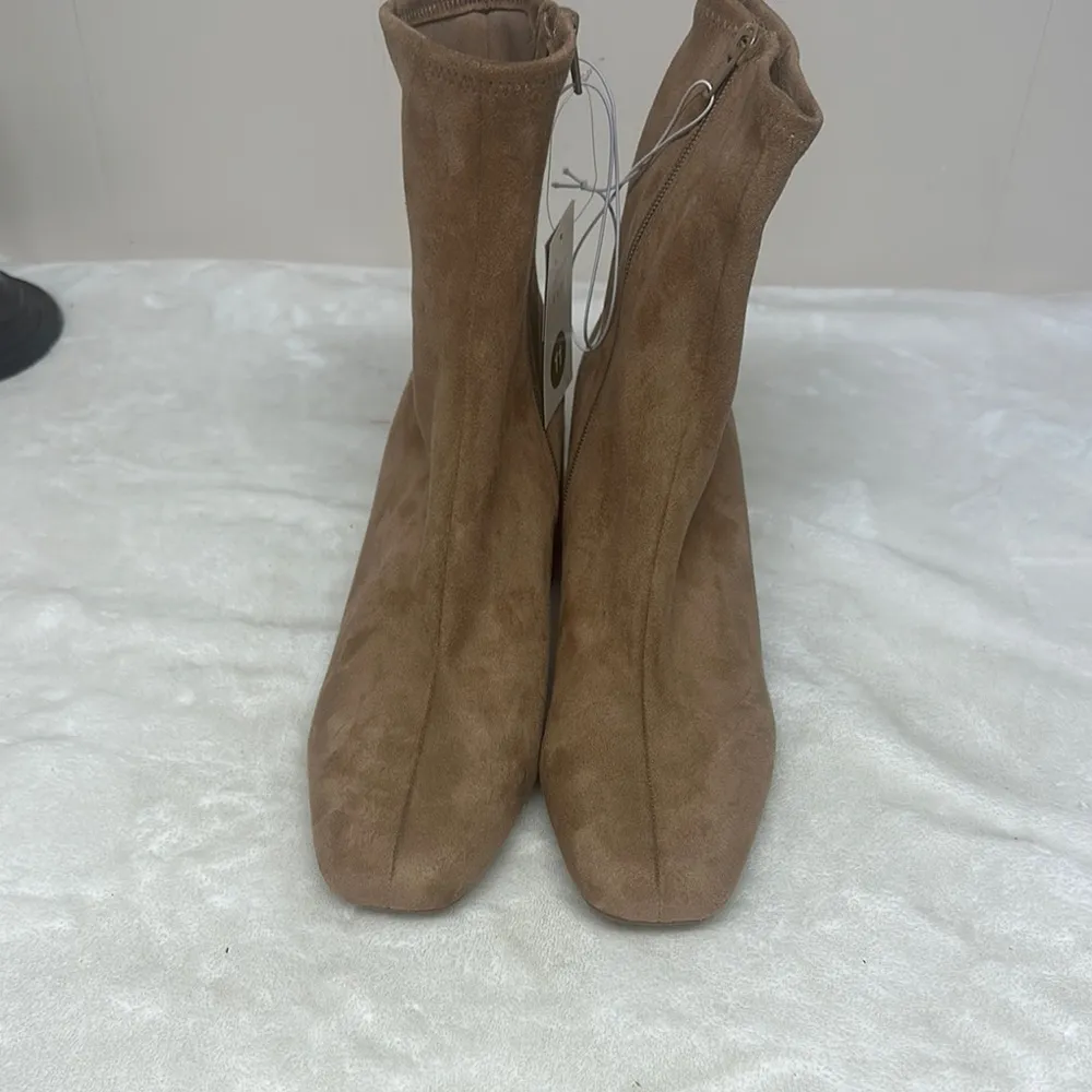A New Day Brown Heeled Boots with Chunky Block Heel - Image 3