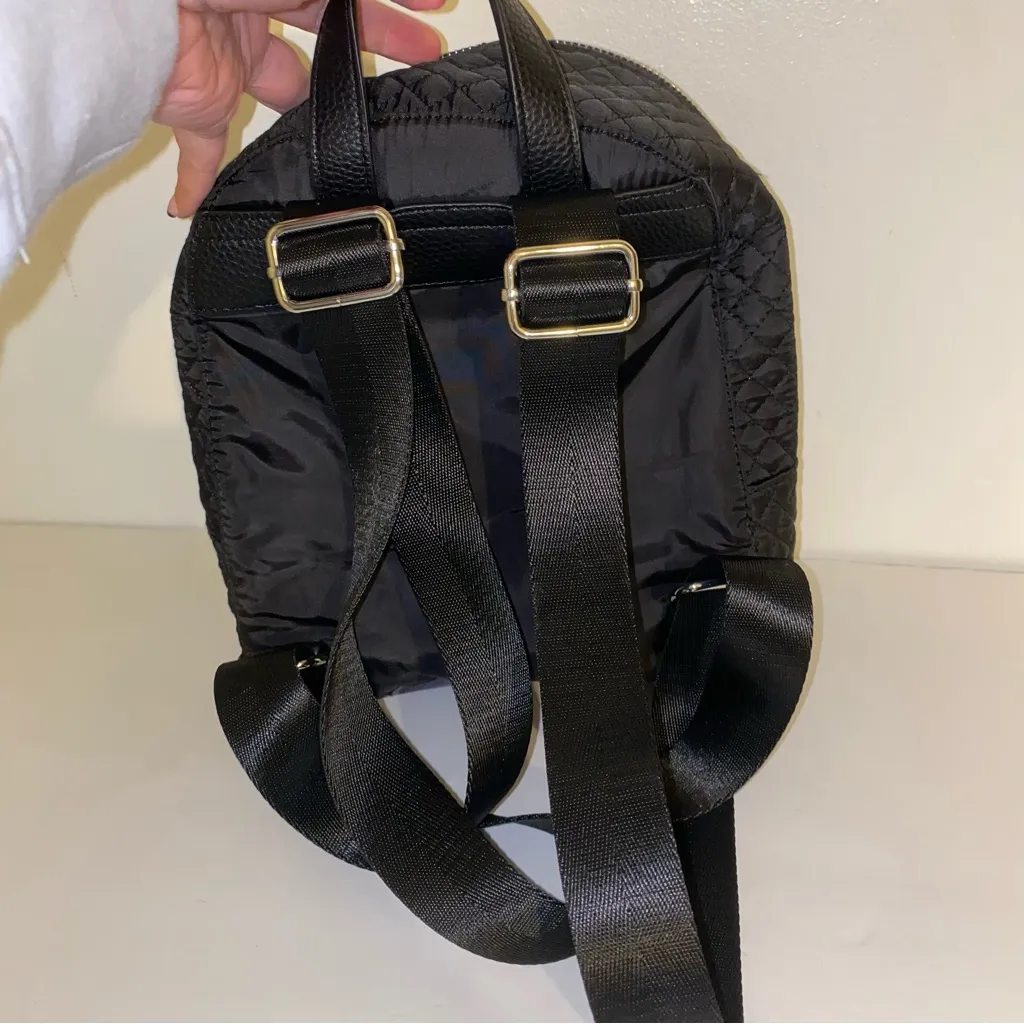 Cynthia Rowley Mini Quilted Backpack Black Nylon with Adjustable straps - Image 5