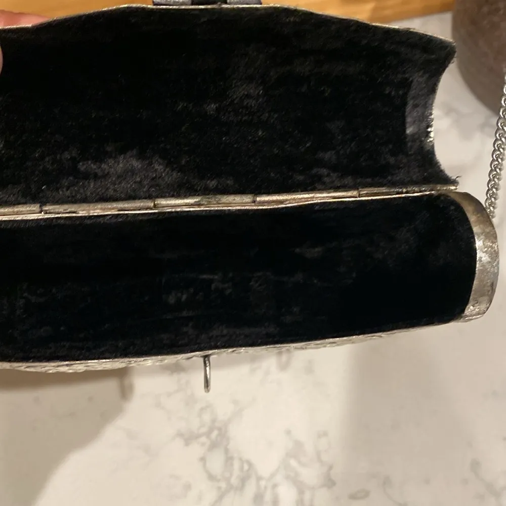 From St Xavier Riley Clutch silver tooled metal bag sold out on revolve - Image 9